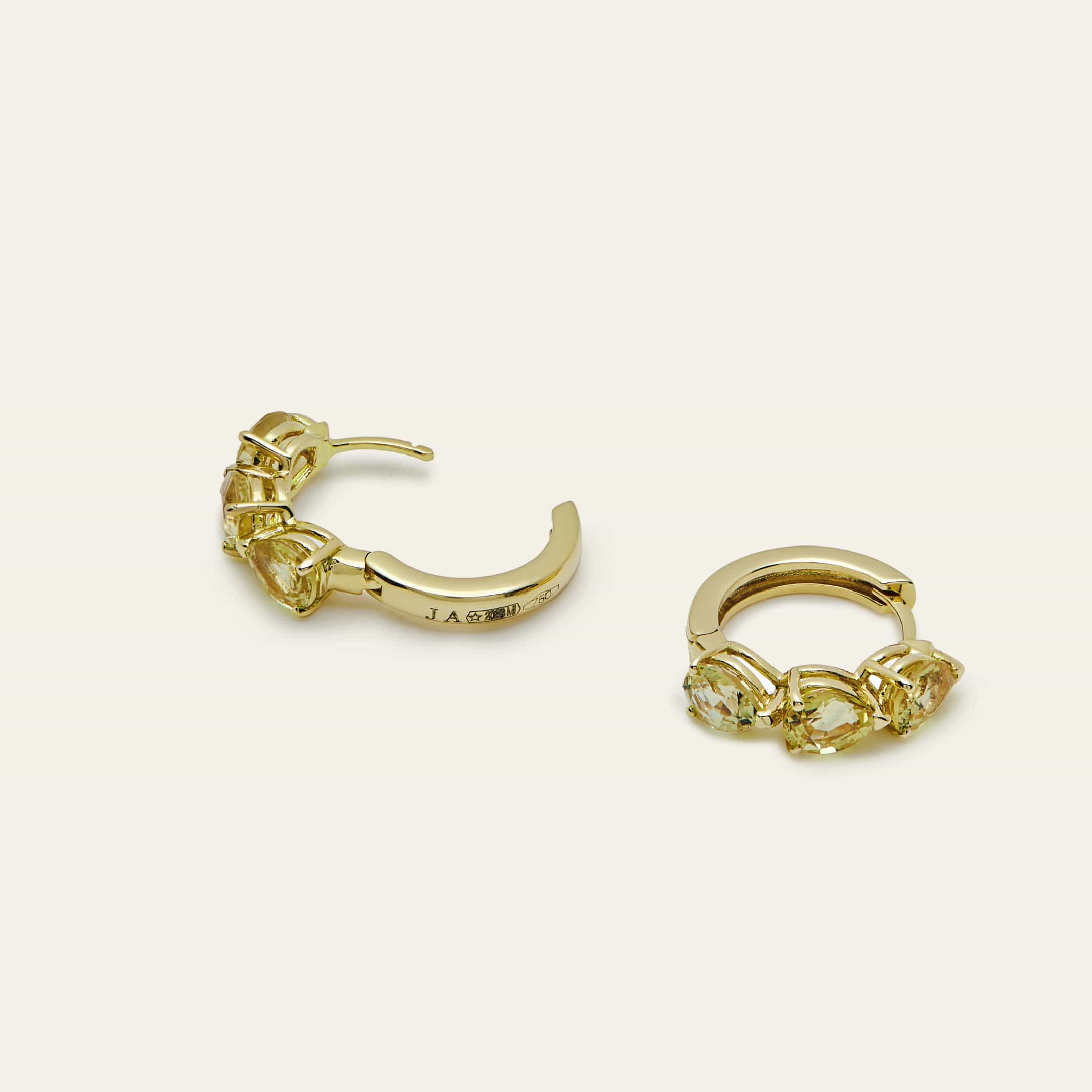 Pear-Shaped Yellow Sapphire Huggies - Image 3