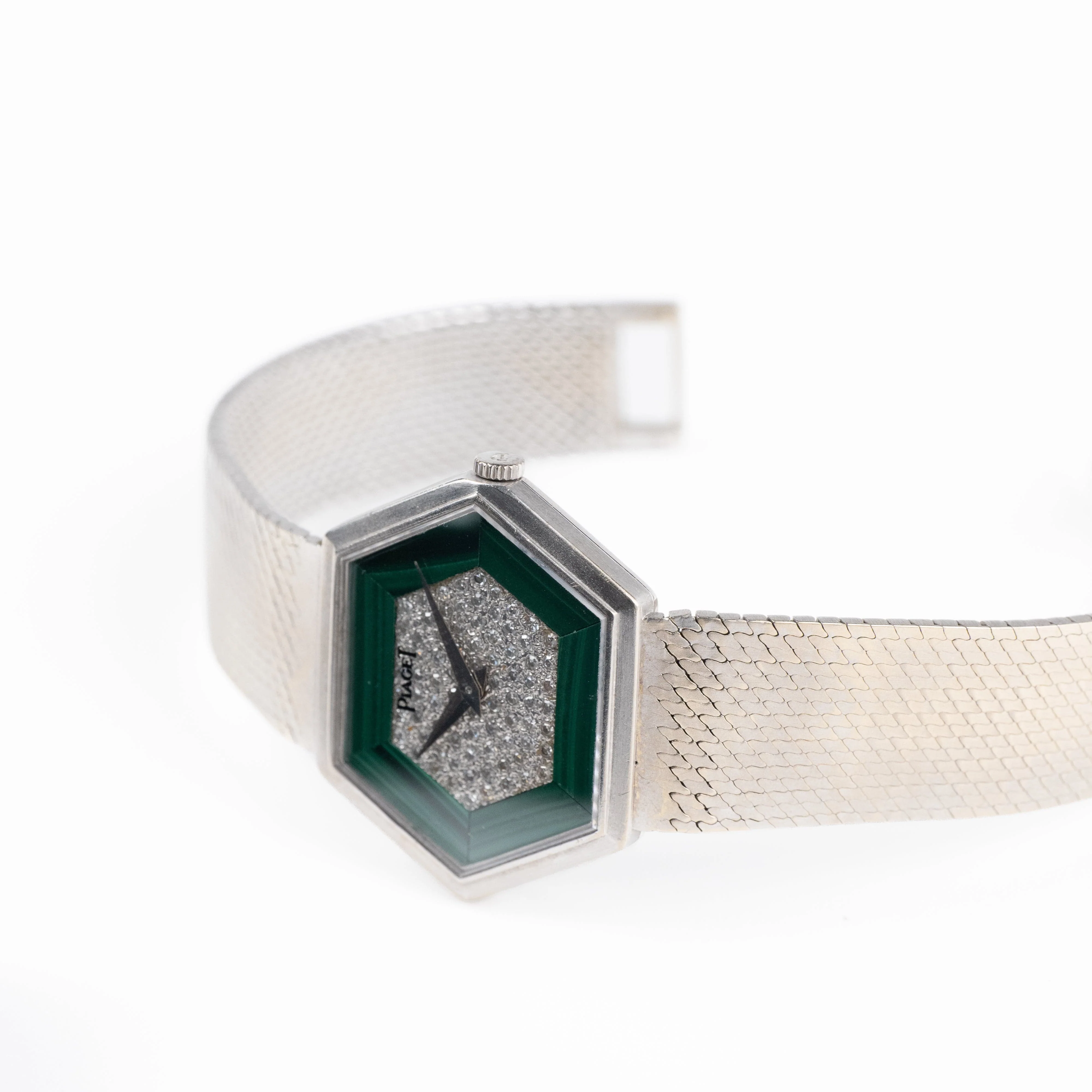 Piaget 9557B2 Hexagon White Gold Malachite Diamond Dial - Image 7