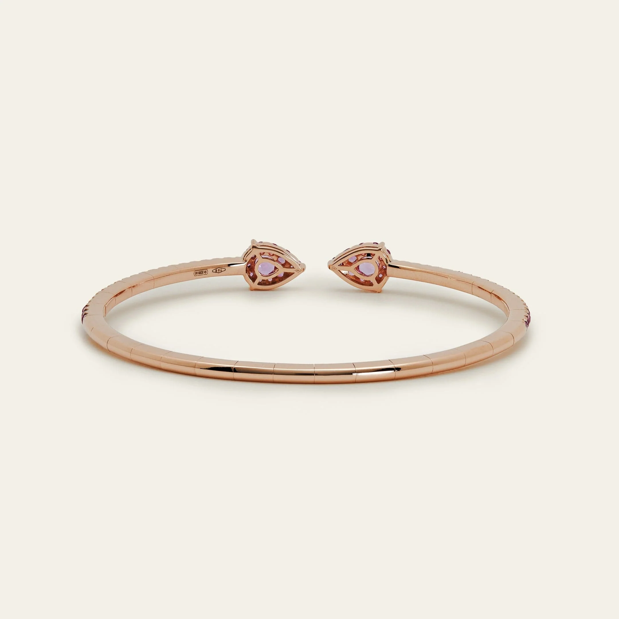 Pink Sapphire Flexible Cuff Bracelet - Image 3