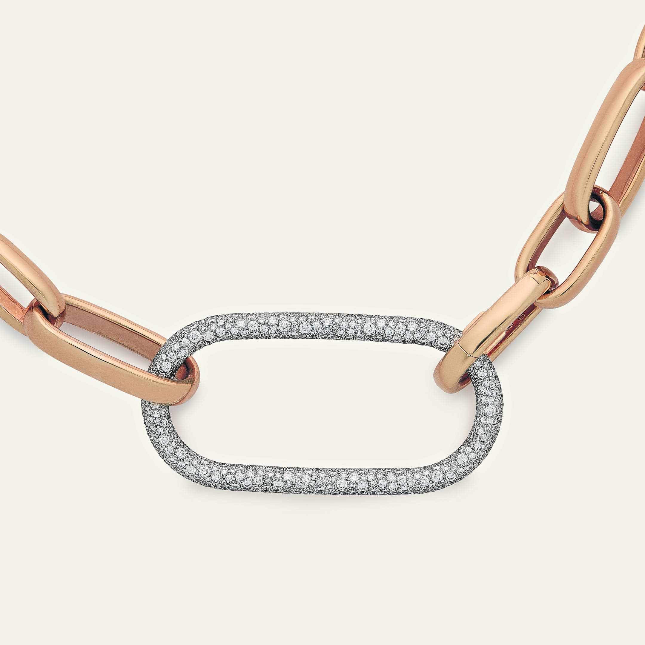 Pomellato Iconica Rose Gold Diamond Link Necklace - Image 3