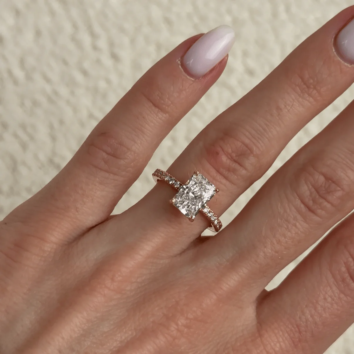 2.3 Carat Radiant Shape Hidden Halo Lab Grown Diamond Ring - Image 2