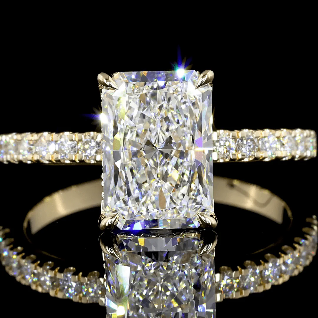 2.3 Carat Radiant Shape Hidden Halo Lab Grown Diamond Ring - Image 3