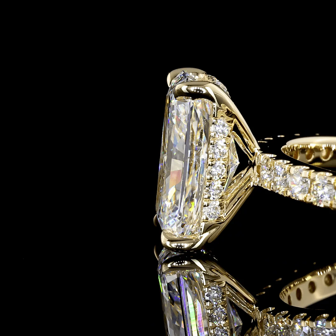 2.3 Carat Radiant Shape Hidden Halo Lab Grown Diamond Ring - Image 4