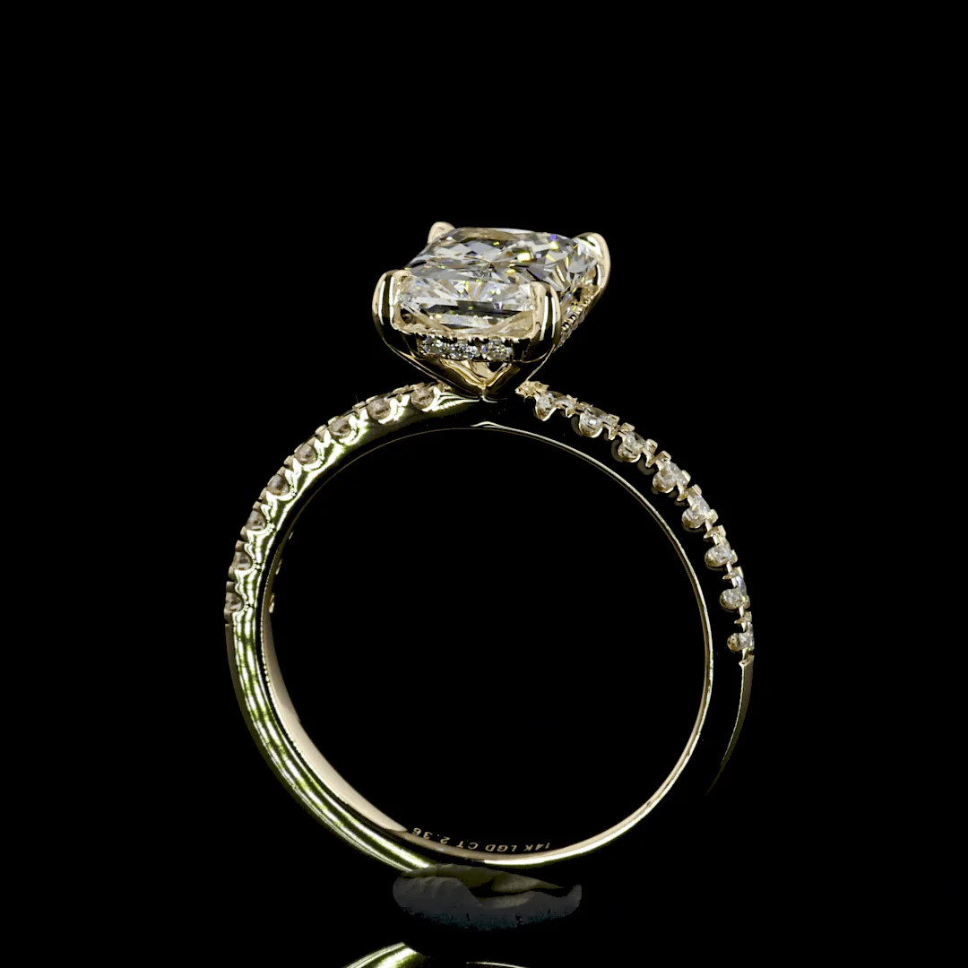 2.3 Carat Radiant Shape Hidden Halo Lab Grown Diamond Ring - Image 5
