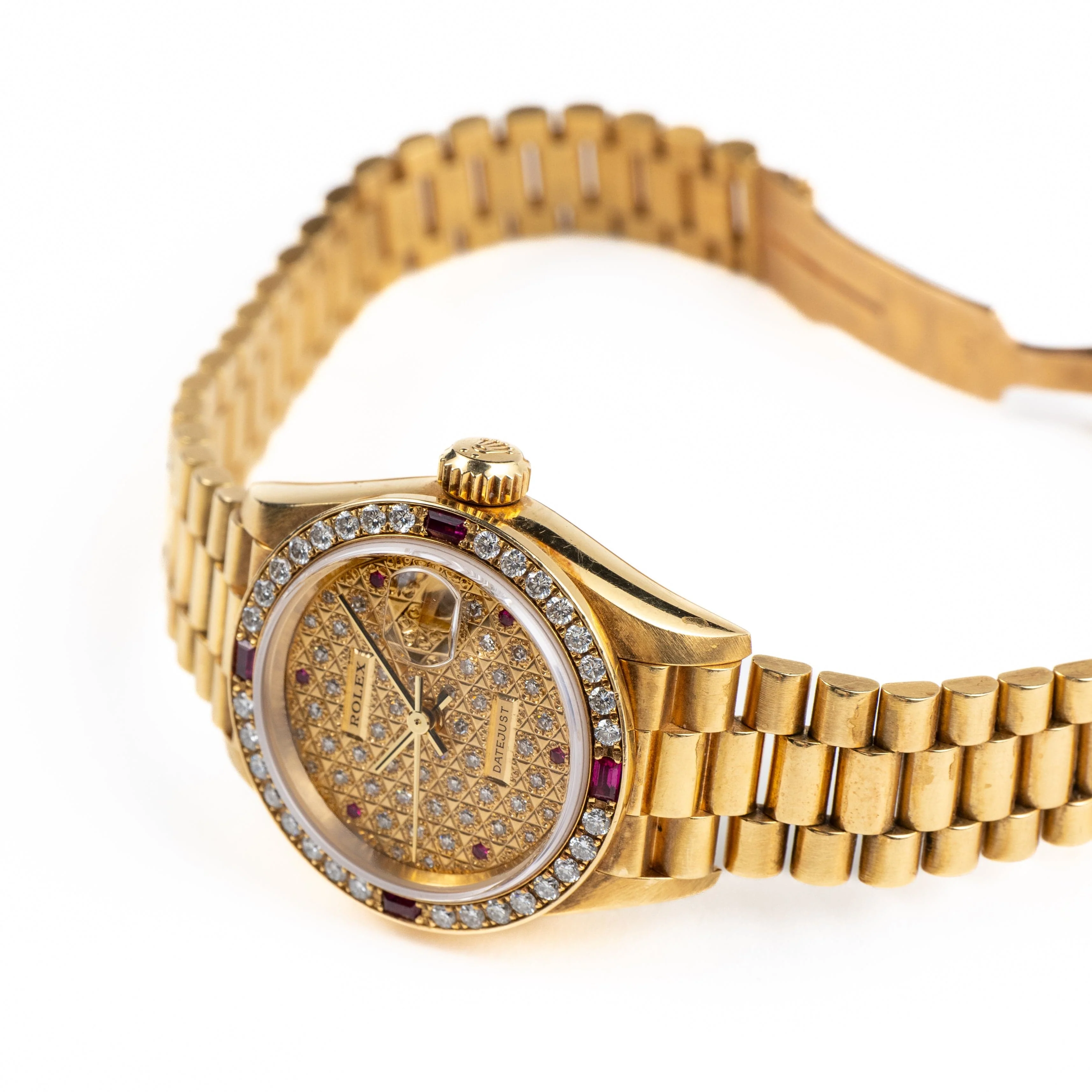 Rolex Datejust 79068 'Ladies' Yellow Gold Diamond Ruby Dial and Bezel (1995) - Image 6