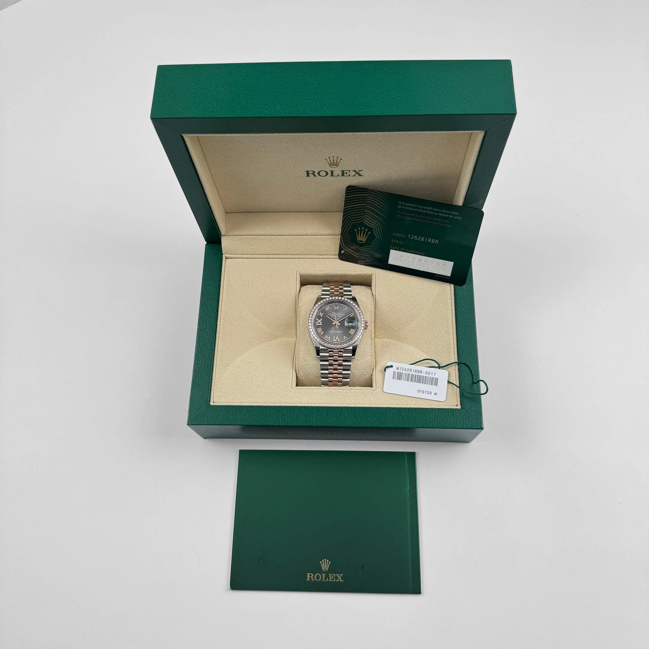 Rolex Datejust 126281RBR Rose Gold Stainless Steel Slate Diamond Dial Diamond Bezel (2025) - Image 19