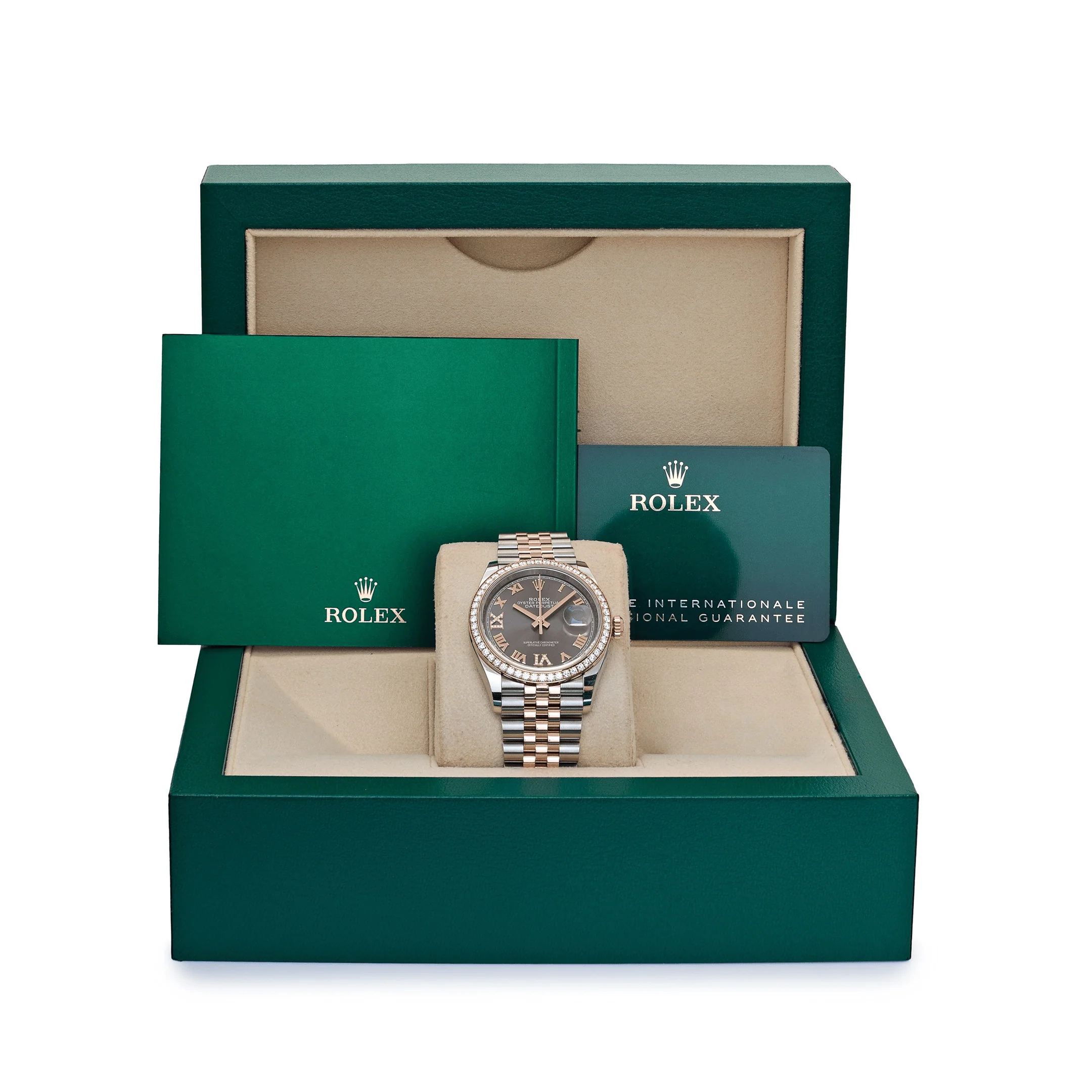 Rolex Datejust 126281RBR Rose Gold Stainless Steel Slate Diamond Dial Diamond Bezel (2025) - Image 9