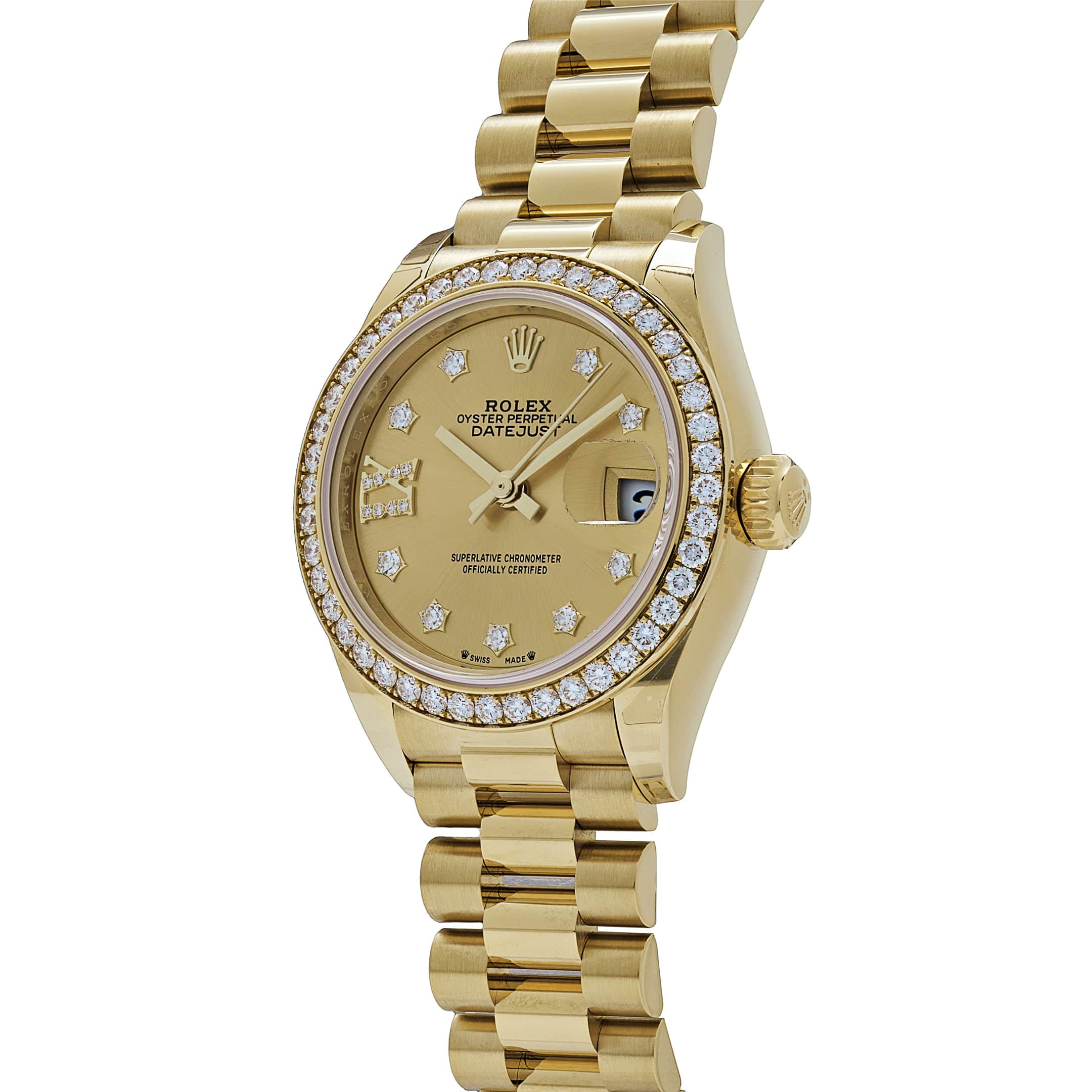 Rolex Datejust 28 279138RBR 'Ladies' Yellow Gold Champagne Diamond Dial President (2025) - Image 12