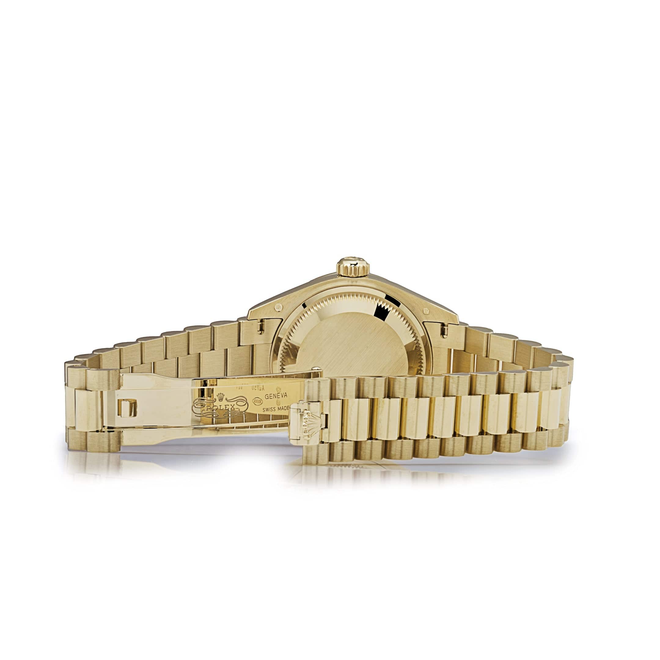 Rolex Datejust 28 279138RBR 'Ladies' Yellow Gold Champagne Diamond Dial President (2025) - Image 7