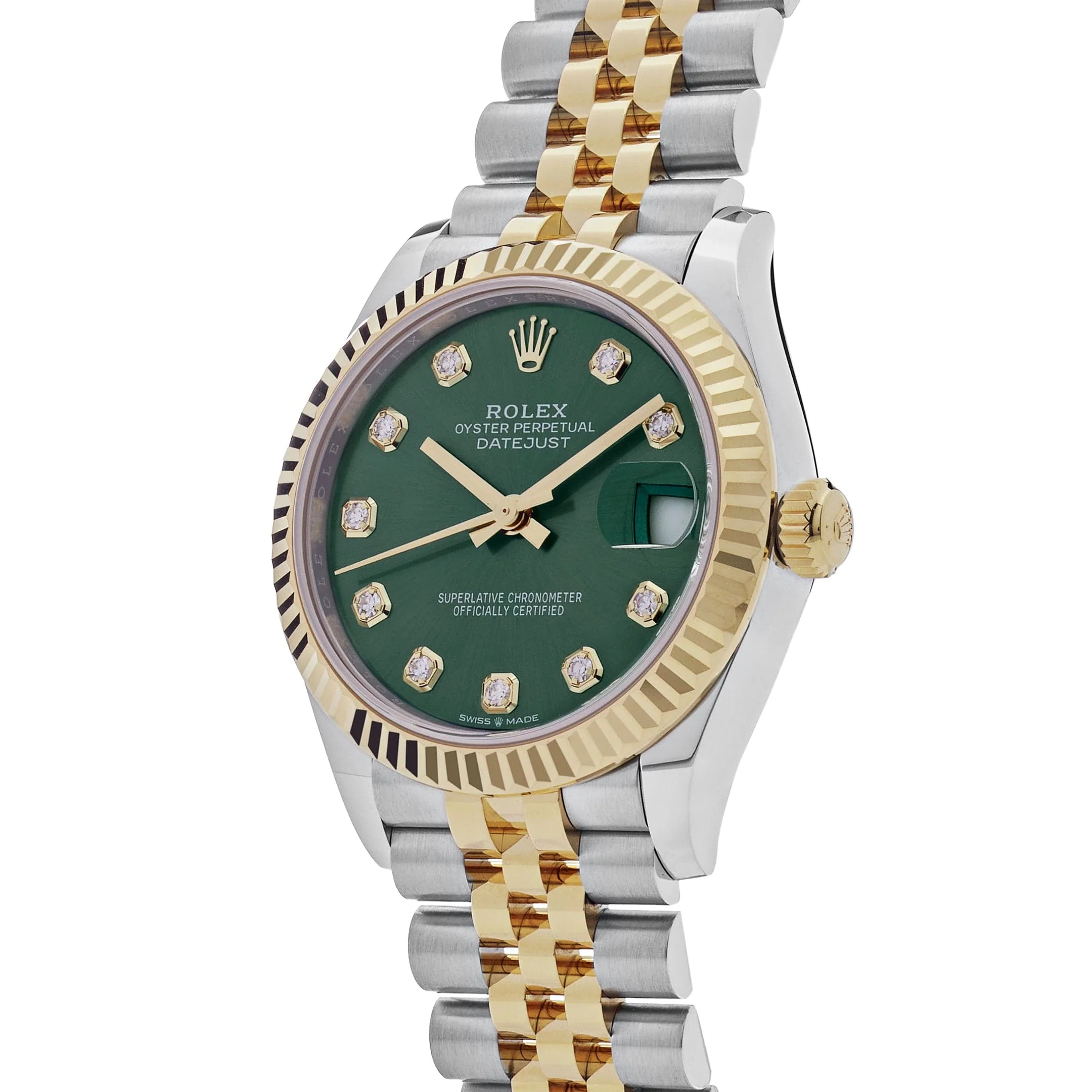 Rolex Datejust 31 278273 'Ladies' Stainless Steel Yellow Gold Olive Green Diamond Dial Jubilee (2026) - Image 3