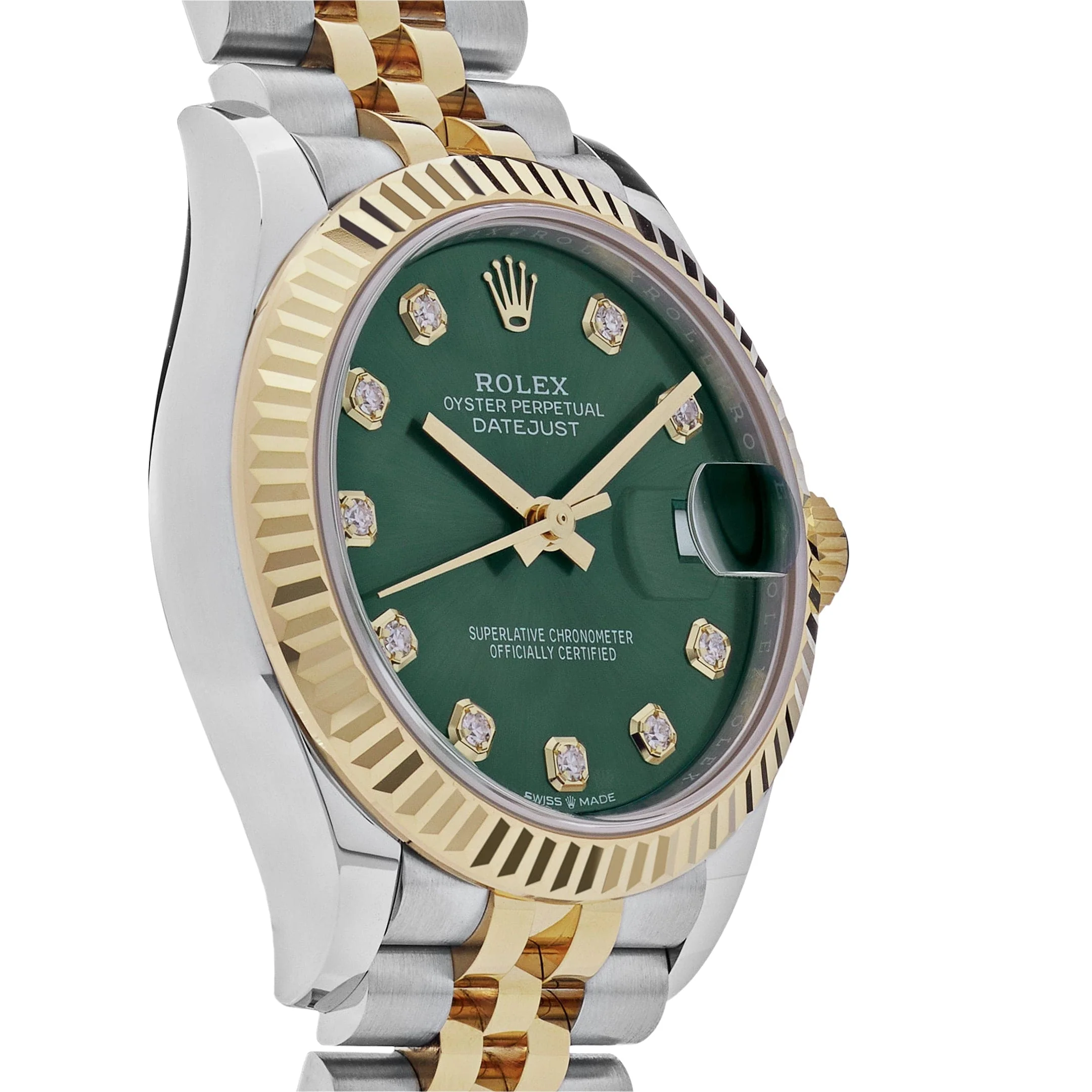 Rolex Datejust 31 278273 'Ladies' Stainless Steel Yellow Gold Olive Green Diamond Dial Jubilee (2026) - Image 4