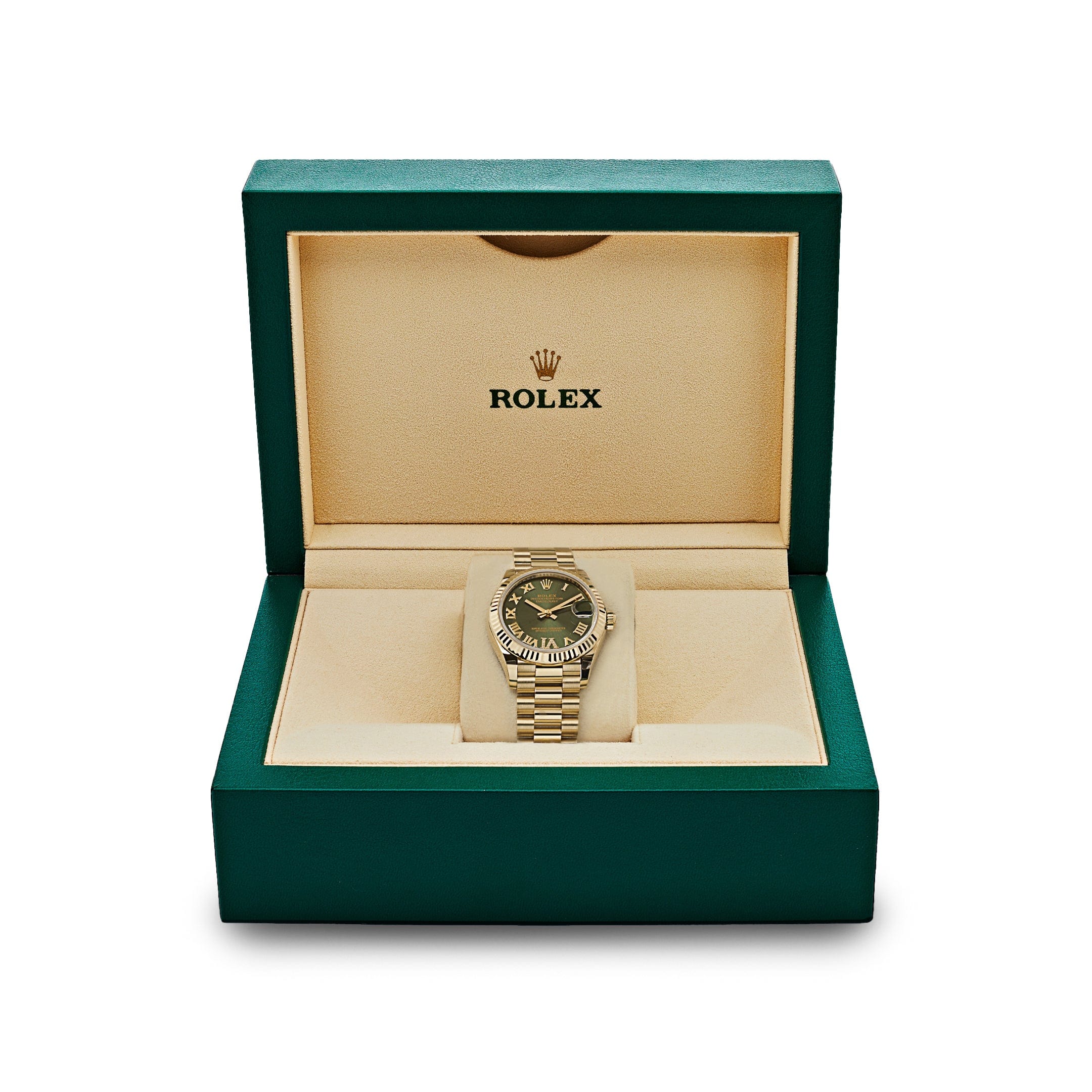 Rolex Datejust 31 278278 'Ladies' Yellow Gold Diamond Green Dial President (2023) - Image 7