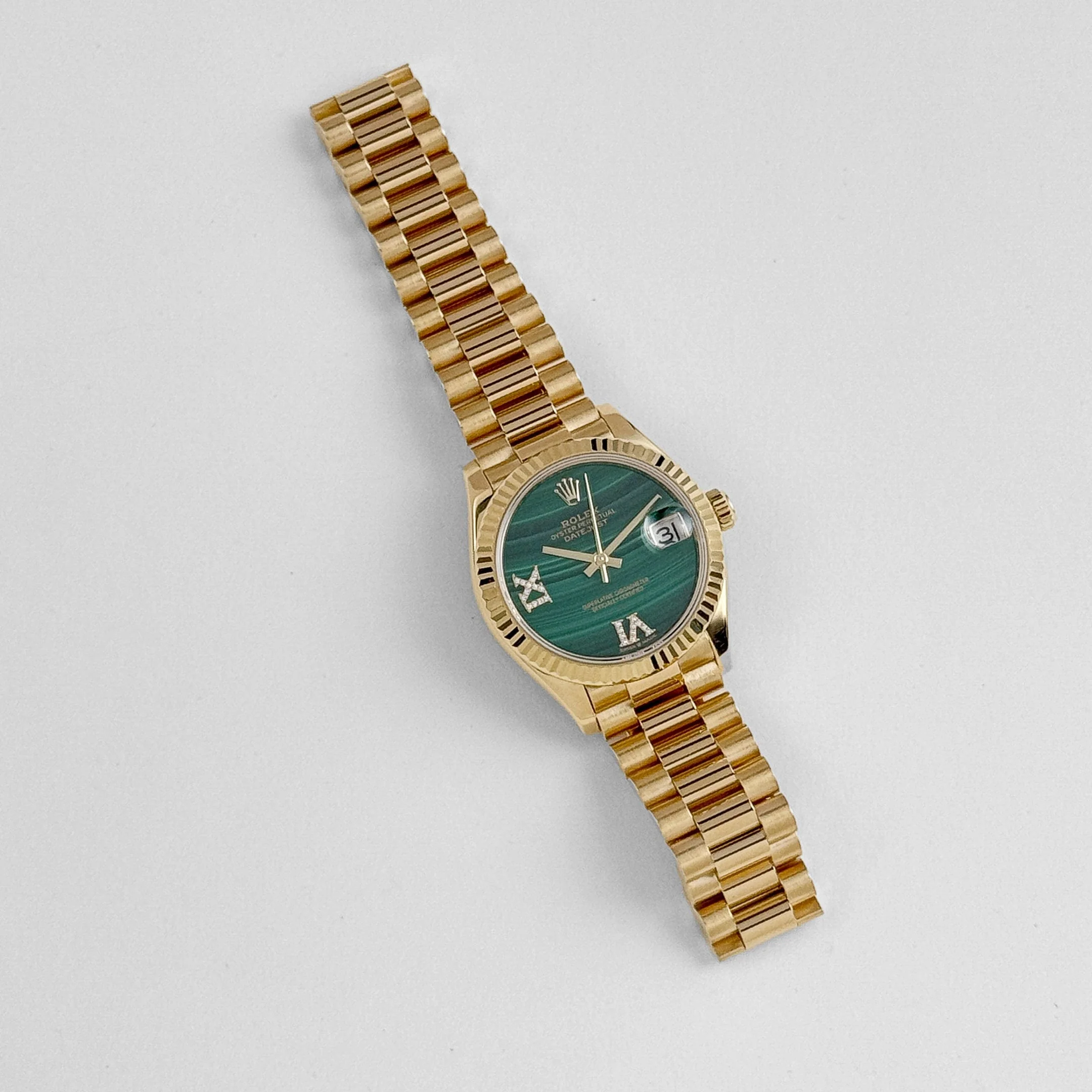 Rolex Datejust 31 278278 'Ladies' Yellow Gold Malachite Diamond Dial (2021) - Image 3