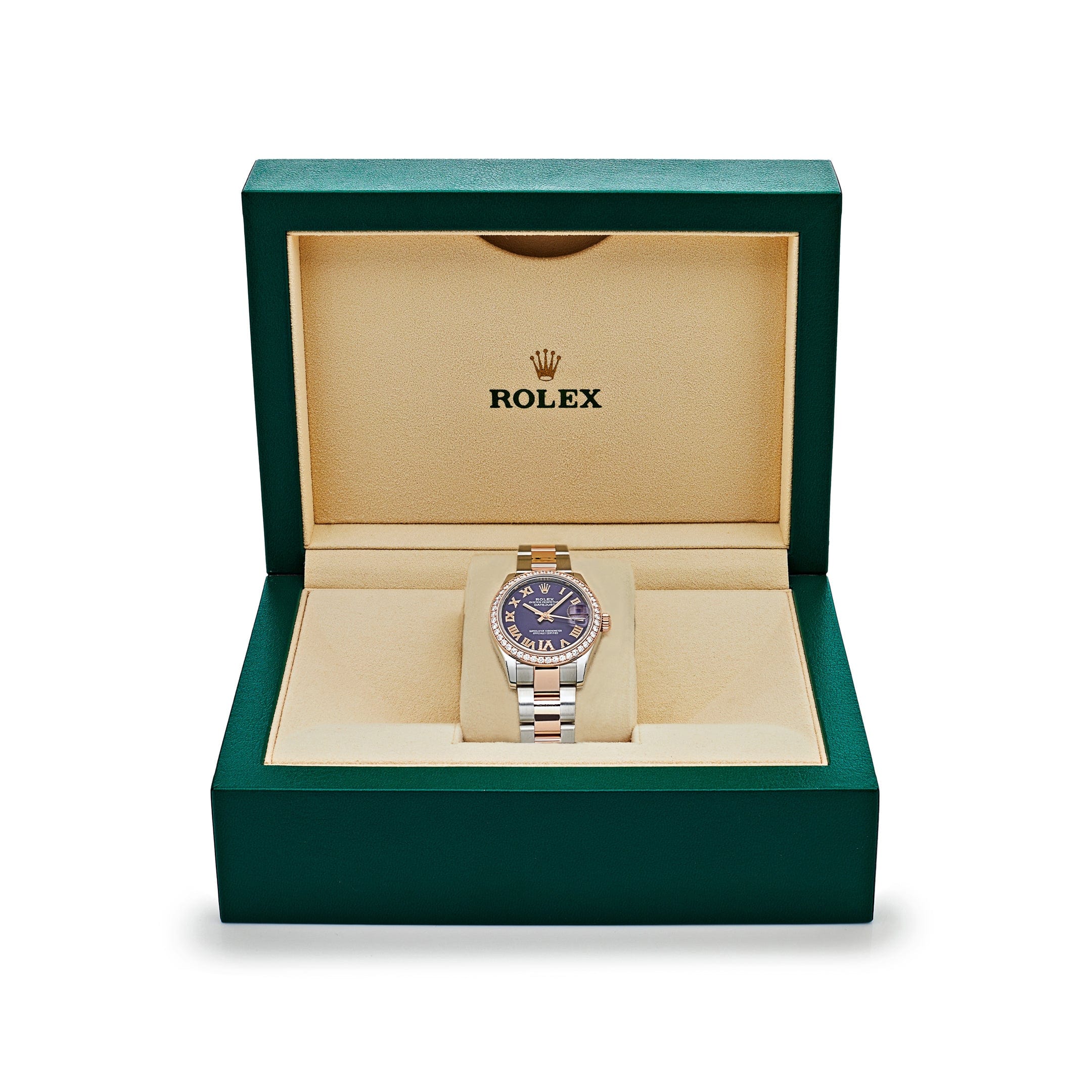 Rolex Datejust 31 278381RBR 'Ladies' Stainless Steel Rose Gold Aubergine Purple Dial Diamond Bezel Oyster (2022) - Image 7