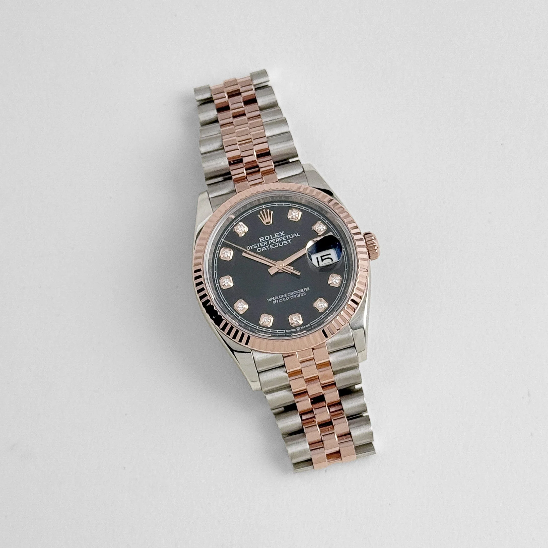 Rolex Datejust 36 126231 Rose Gold Stainless Steel Black Diamond Dial (2019) - Image 18