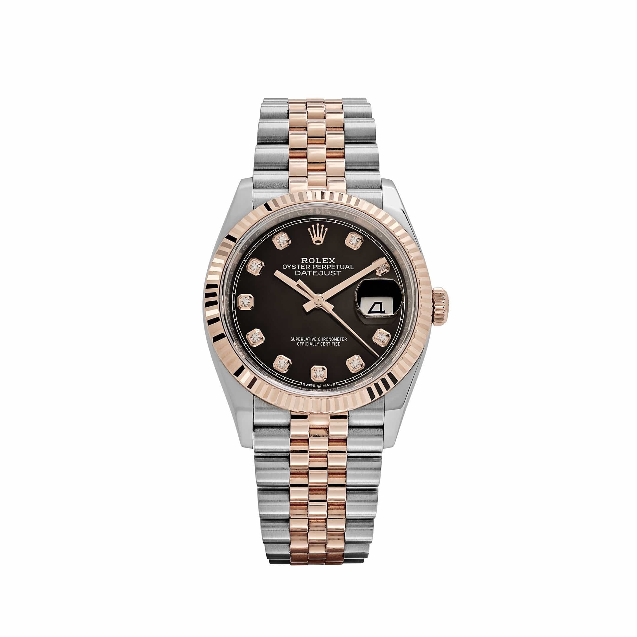 Rolex Datejust 36 126231 Rose Gold Stainless Steel Black Diamond Dial (2019) - Image 8