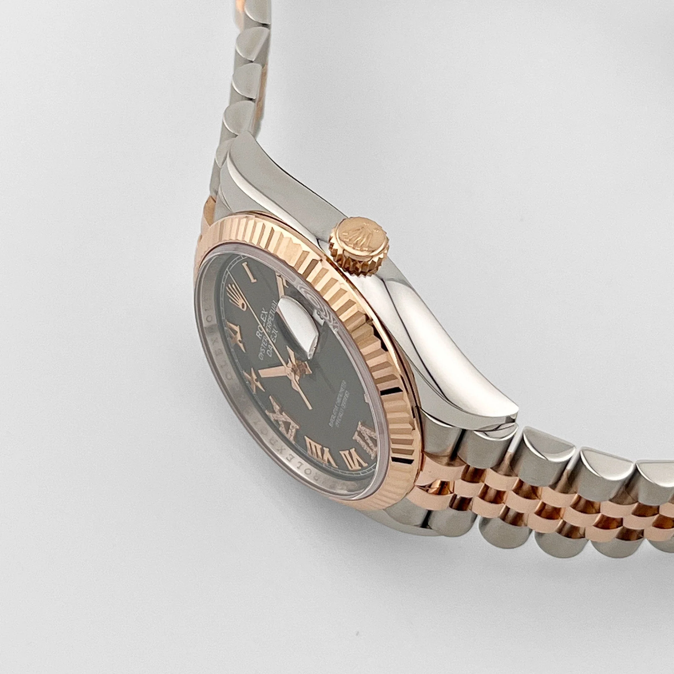 Rolex Datejust 36 126231 Rose Gold Stainless Steel Dark Rhodium Roman Numerals Diamond Dial Jubilee (2020) - Image 15