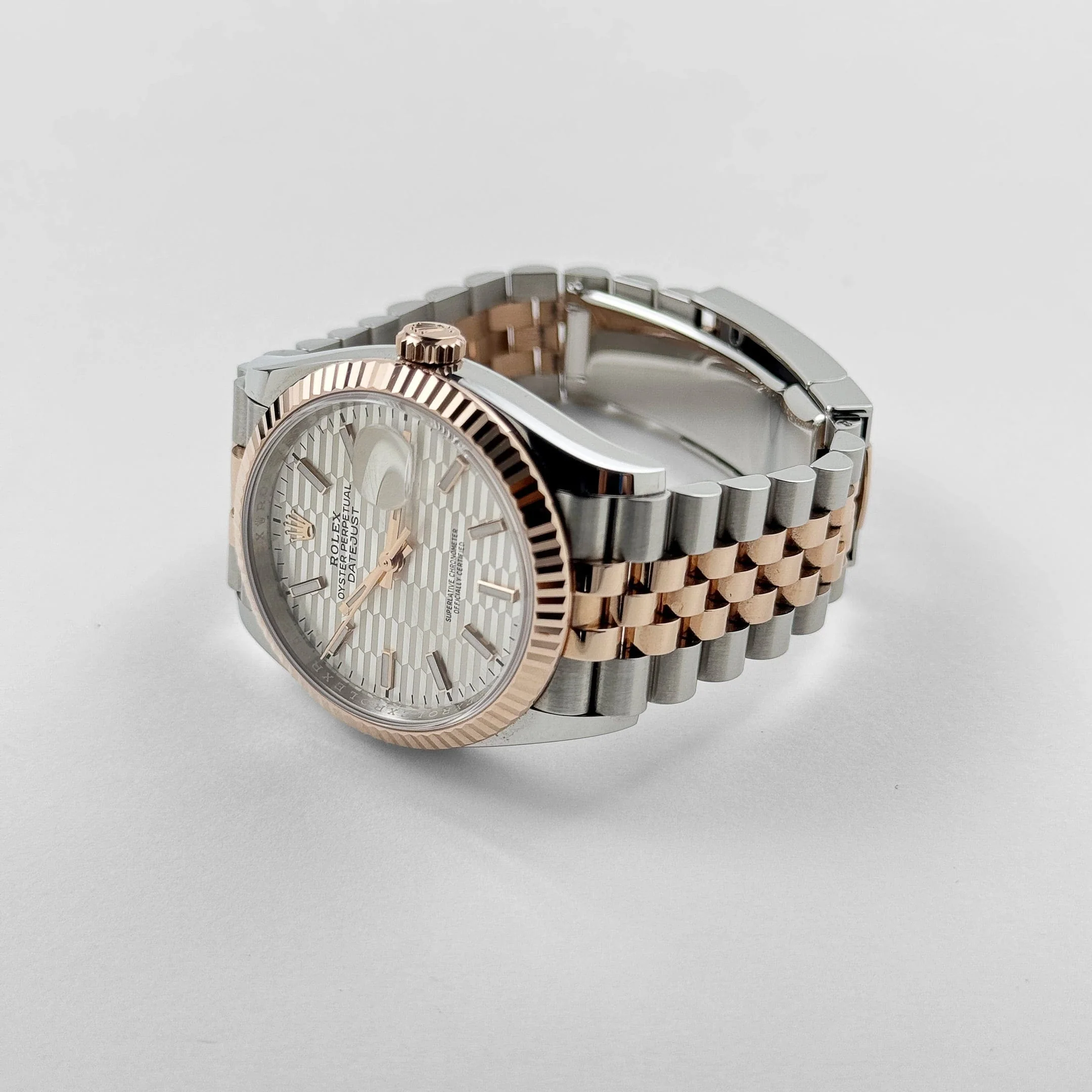 Rolex Datejust 36 126231 Rose Gold Stainless Steel Silver Fluted Motif Dial (2024) - Image 7