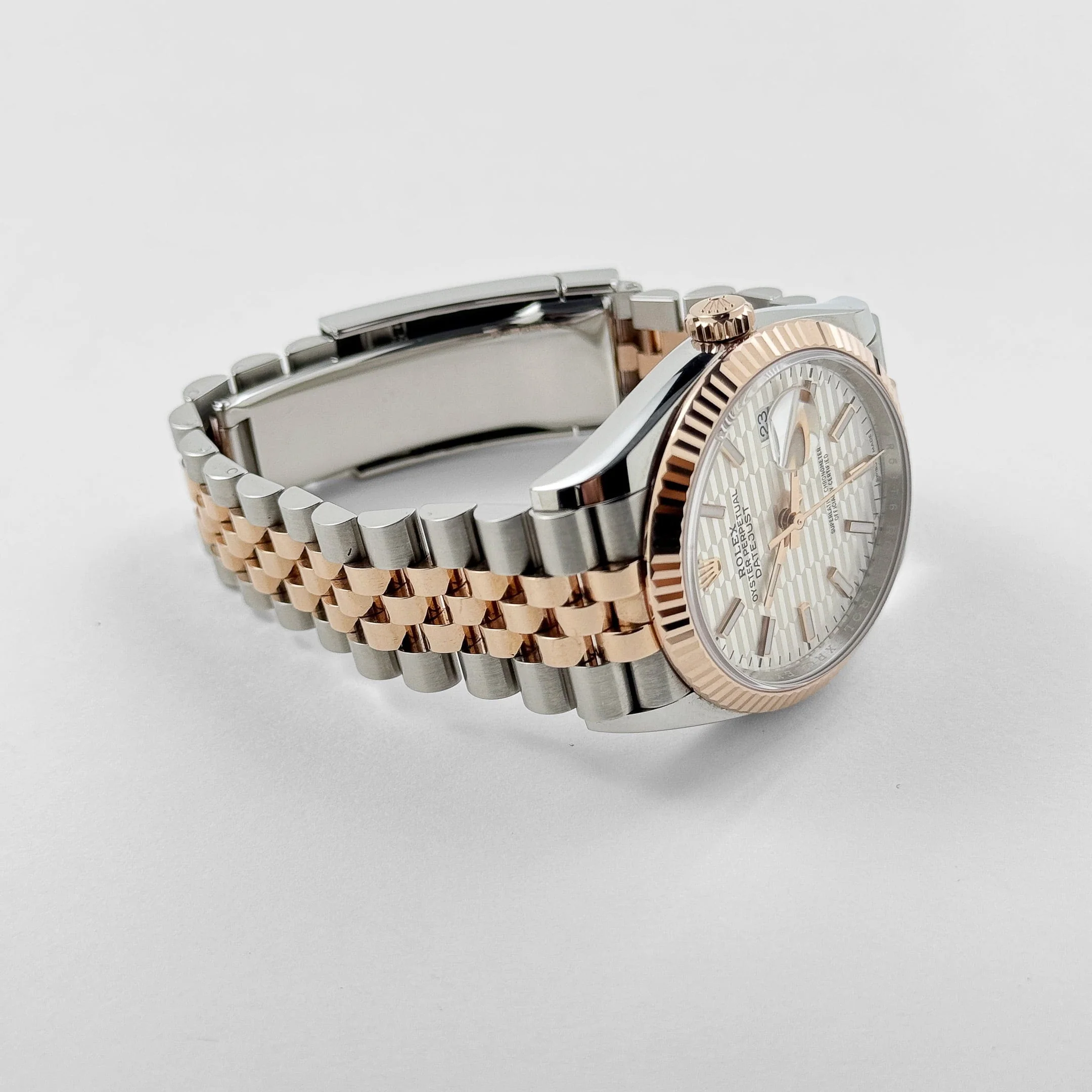 Rolex Datejust 36 126231 Rose Gold Stainless Steel Silver Fluted Motif Dial (2024) - Image 8