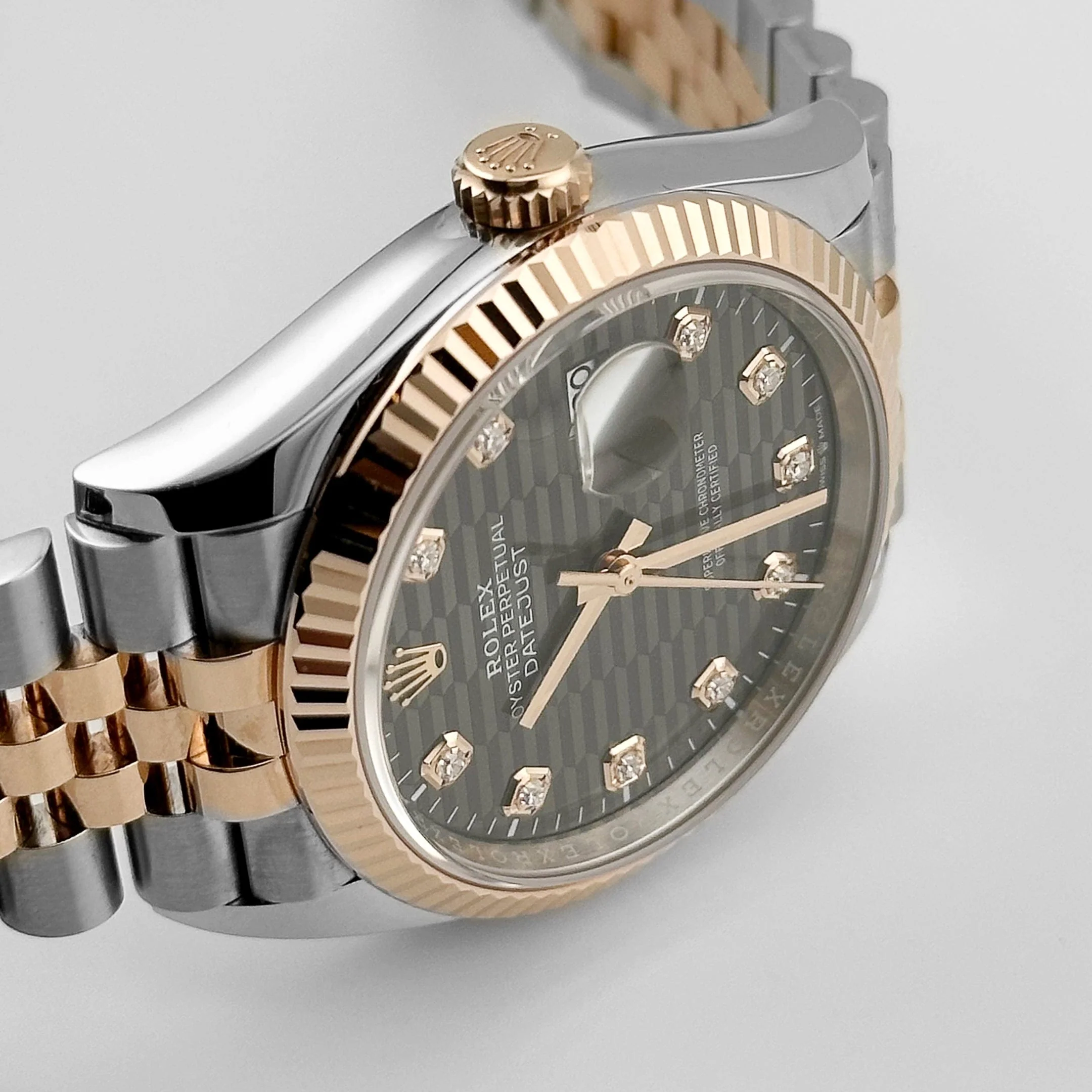 Rolex Datejust 36 126231 Rose Gold Stainless Steel Slate Motif Diamond Dial (2023) - Image 17