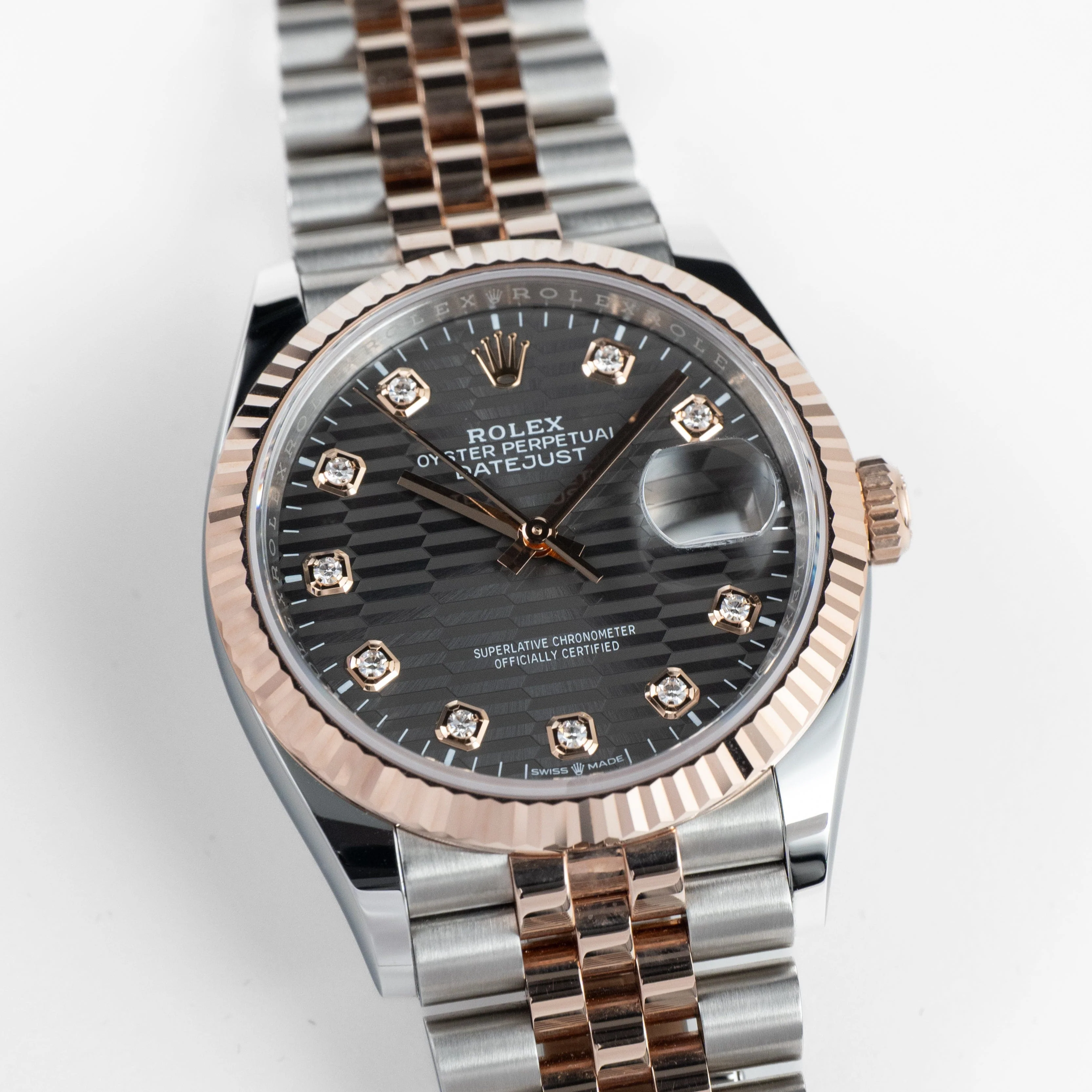 Rolex Datejust 36 126231 Rose Gold Stainless Steel Slate Motif Diamond Dial (2023) - Image 5