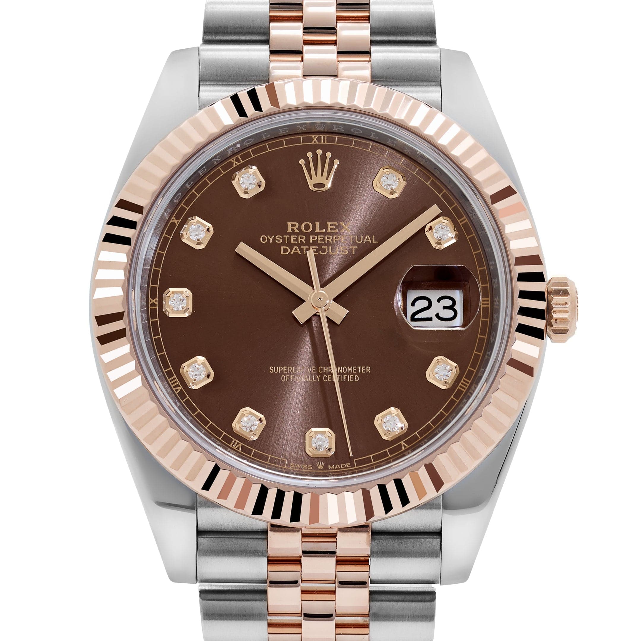 Rolex Datejust 41 126331 Stainless Steel Rose Gold Chocolate Diamond Dial Jubilee (2025) - Image 3