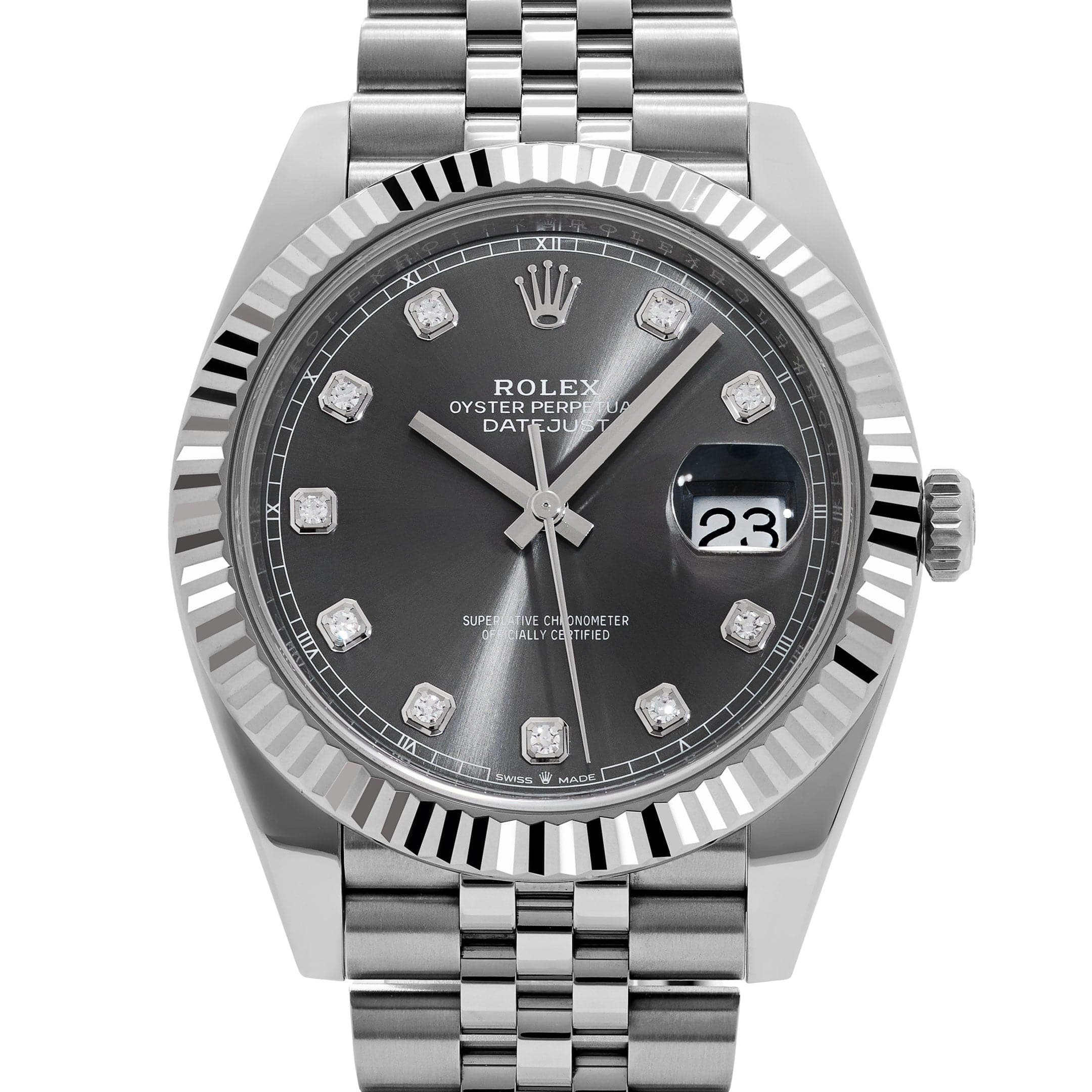 Rolex Datejust 41 126334 Stainless Steel Slate Diamond Dial Jubilee (2025) - Image 4