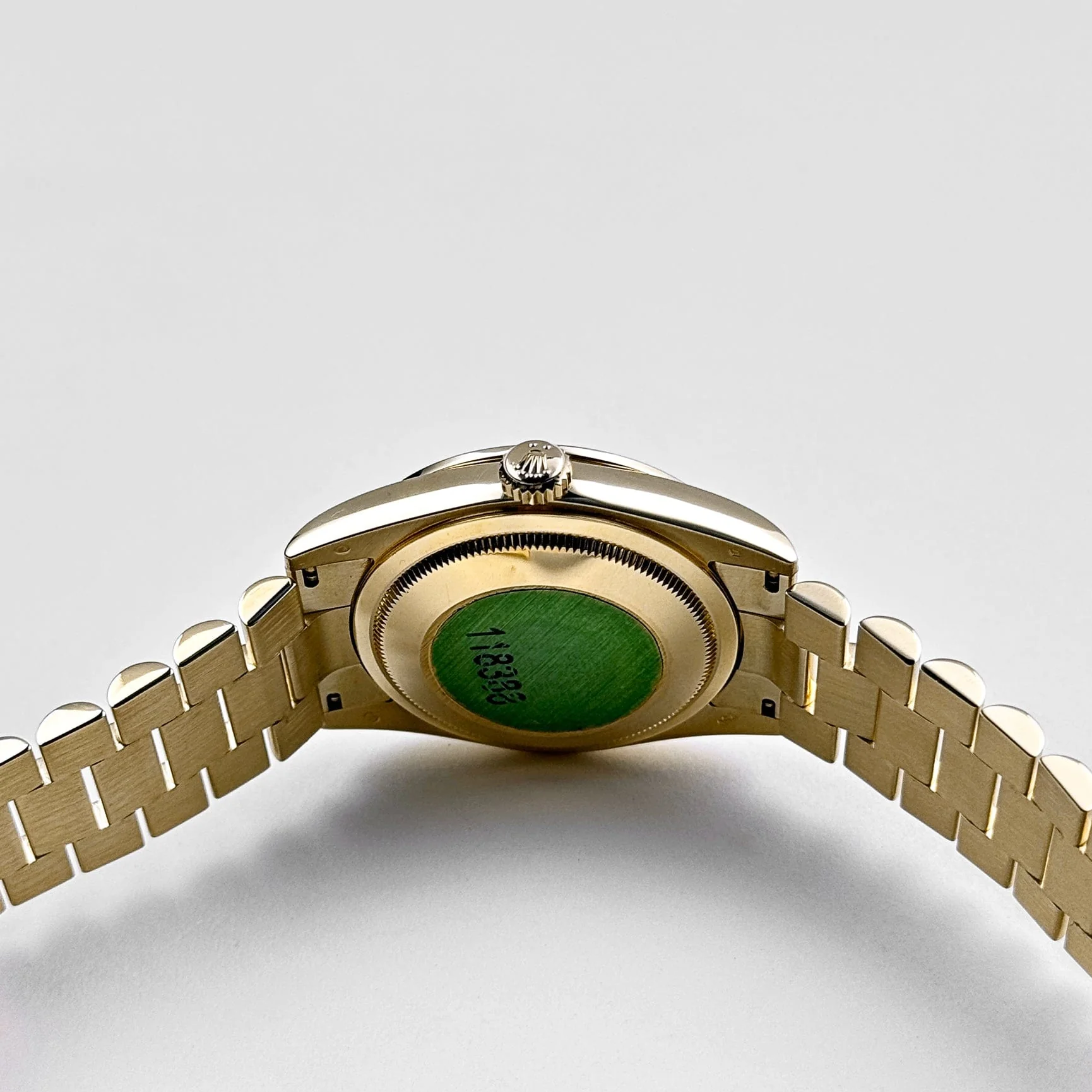 Rolex Day-Date 118388 Yellow Gold White Mother of Pearl Dial Diamond Bezel (2008) - Image 7