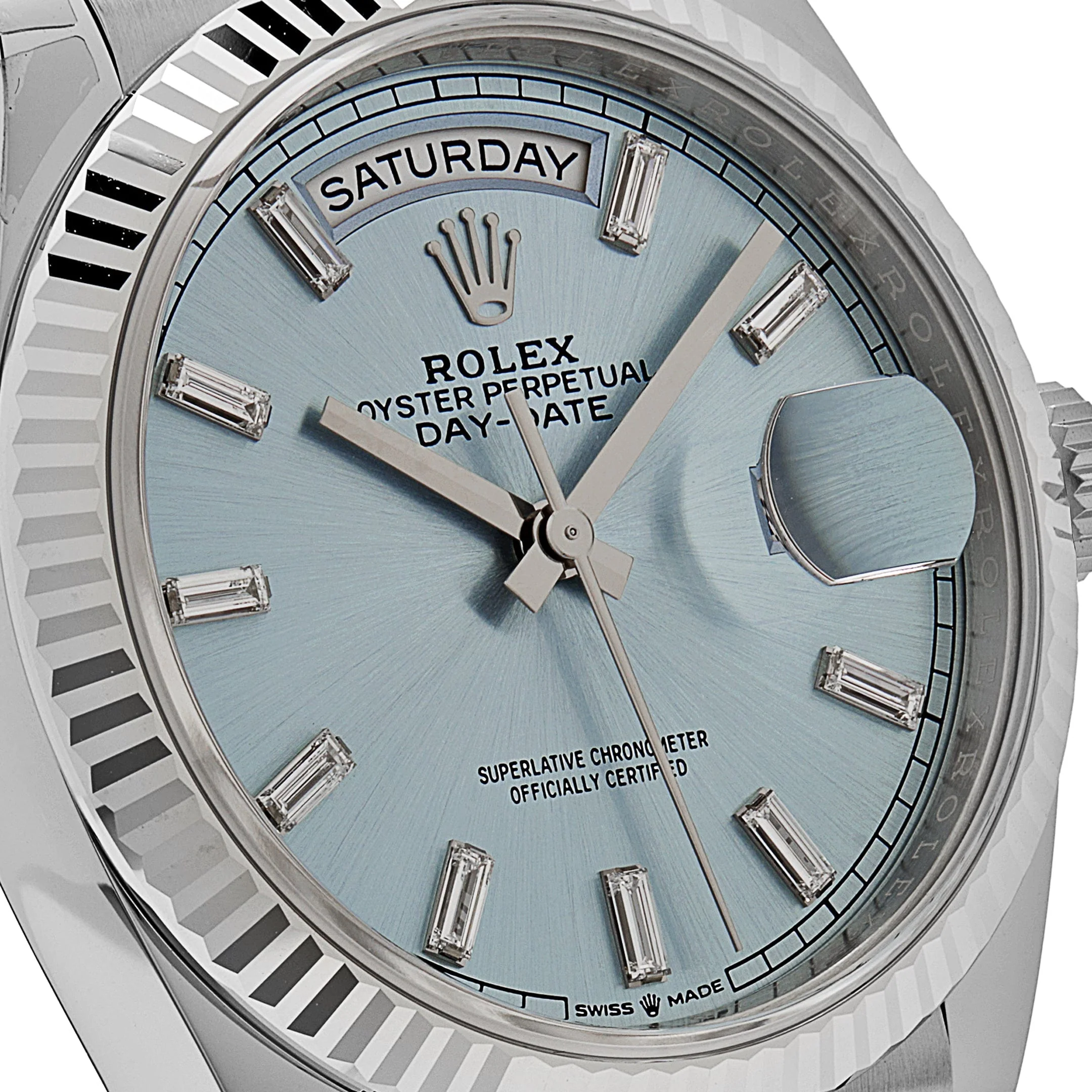 Rolex Day-Date 36 128236 Platinum Ice Blue Baguette Dial - Image 5