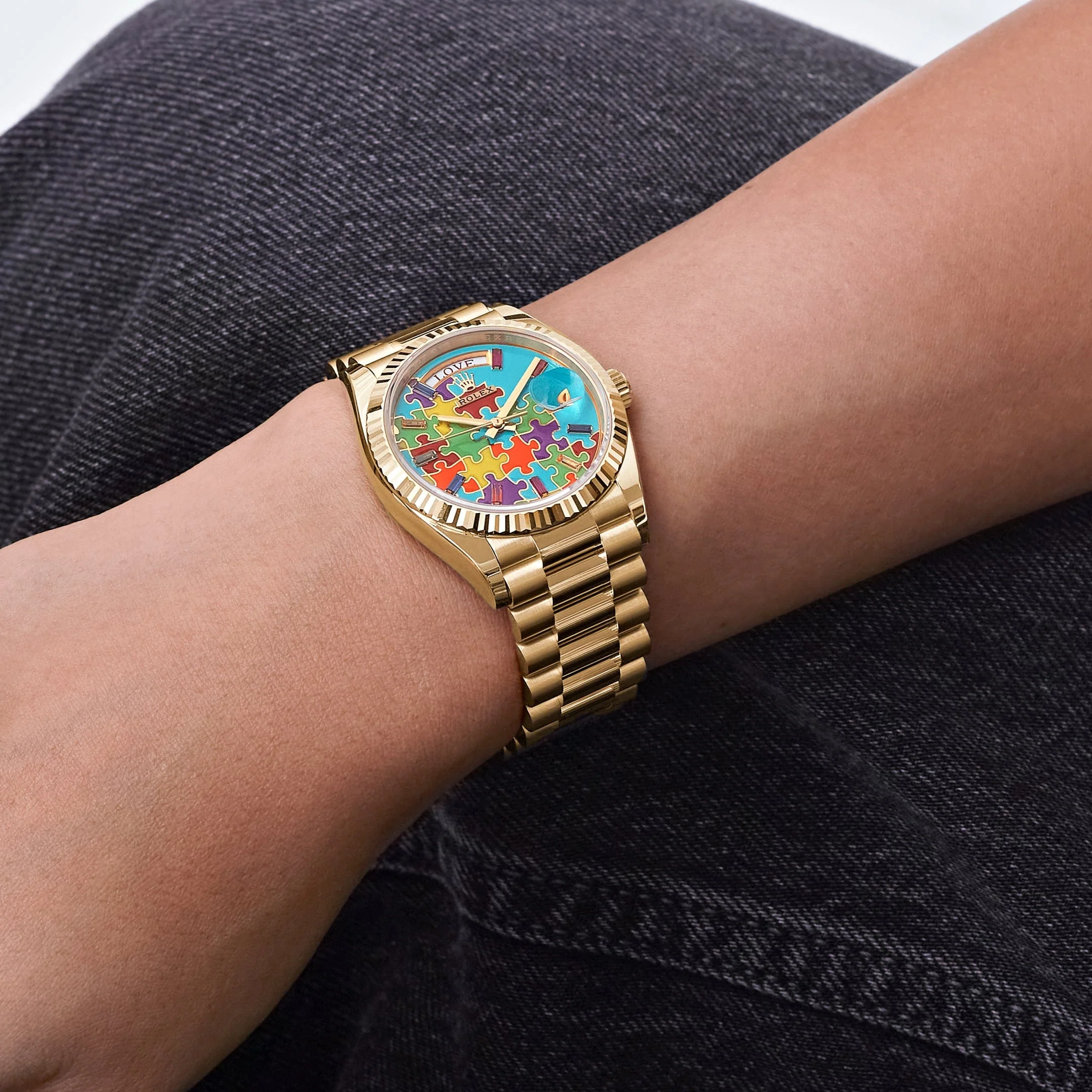 Rolex Day-Date 36 128238 'Emoji Puzzle' Yellow Gold - Image 4