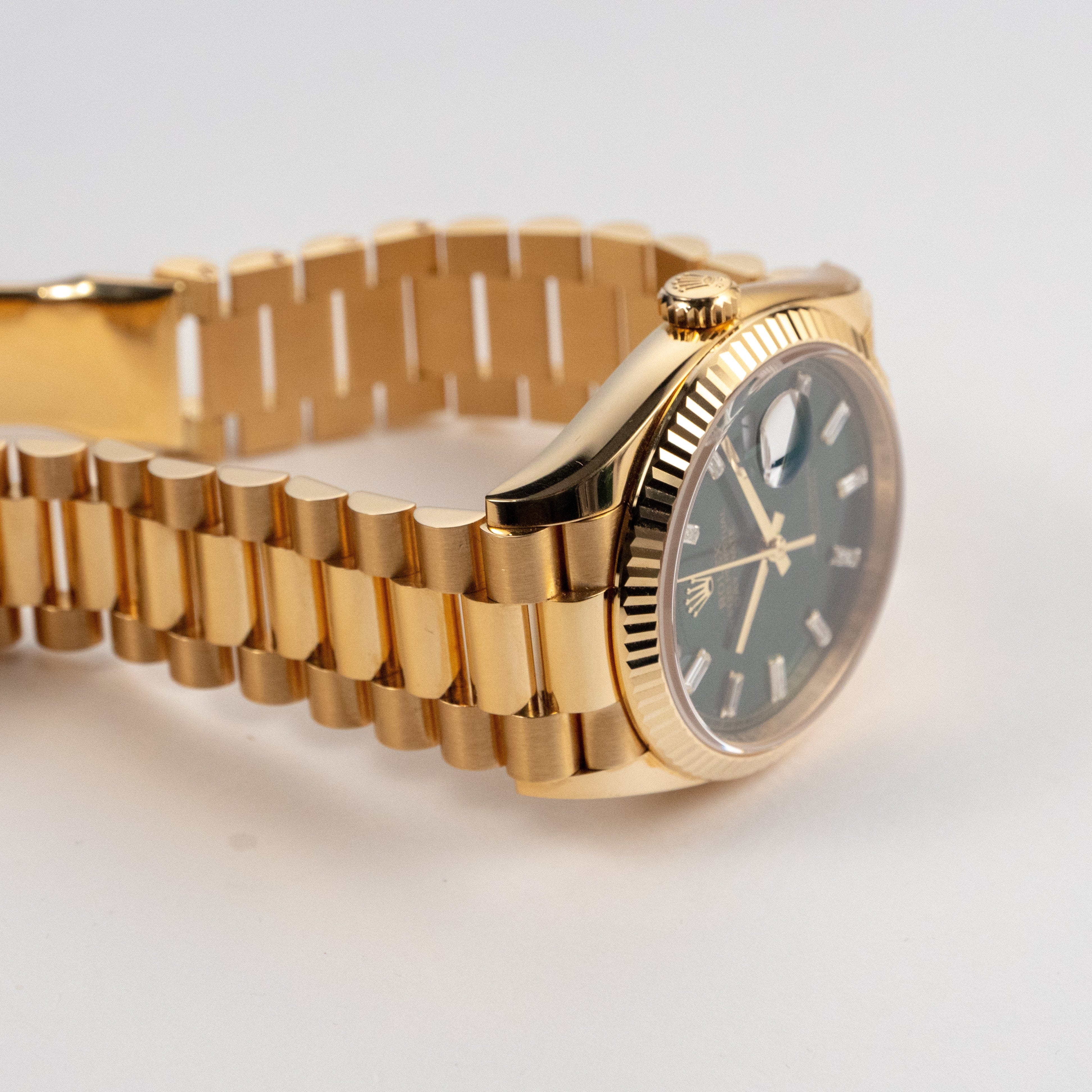 Rolex Day-Date 36 128238 Yellow Gold Green Diamond Baguette Dial (2025) - Image 6
