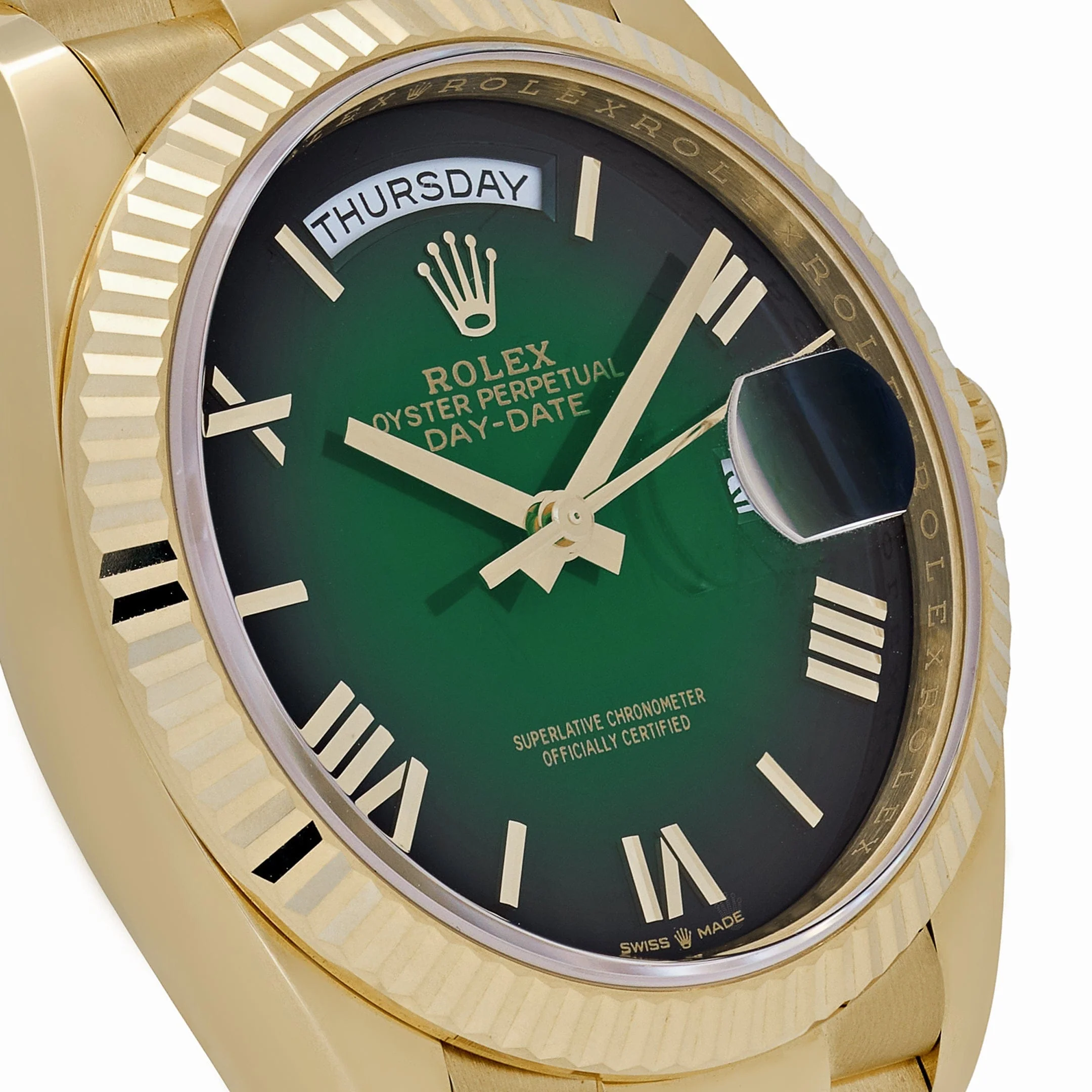 Rolex Day-Date 36 128238 Yellow Gold Green Ombre Roman Numeral Dial (2025) - Image 4