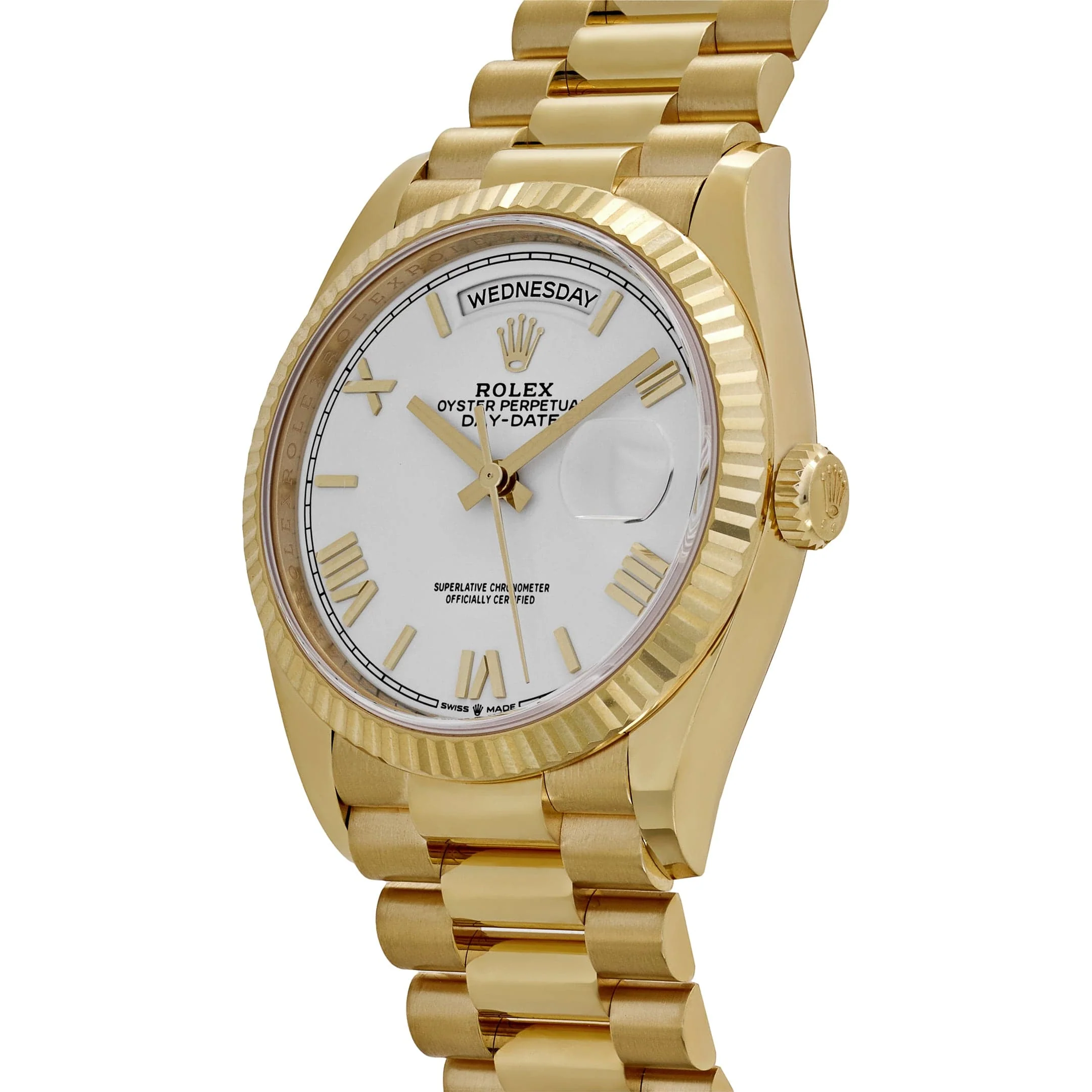 Rolex Day-Date 36 128238 Yellow Gold White Roman Numerals Dial - Image 4