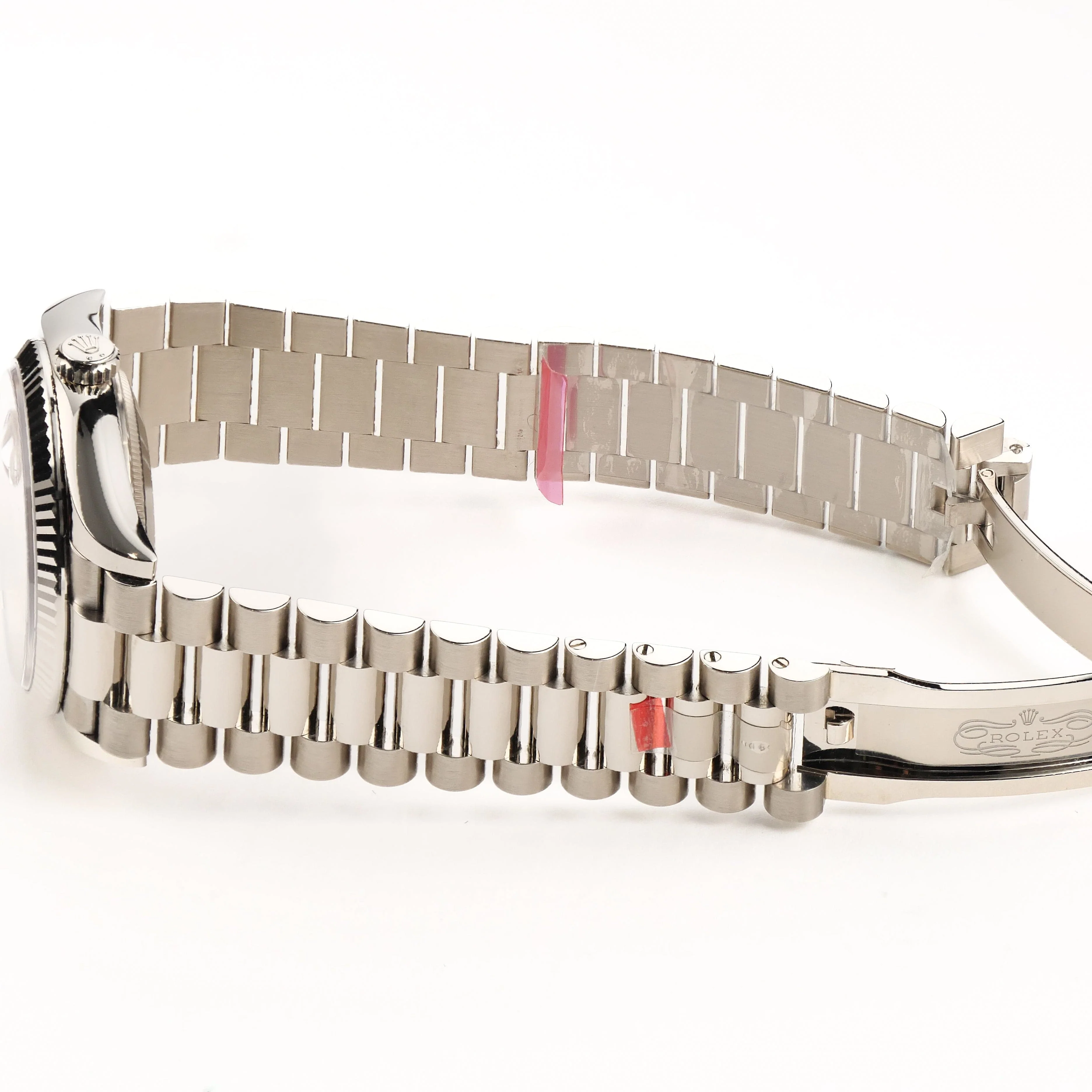 Rolex Day-Date 36 128239 White Gold Pink Opal Diamond Roman Numerals Dial (2025) - Image 11