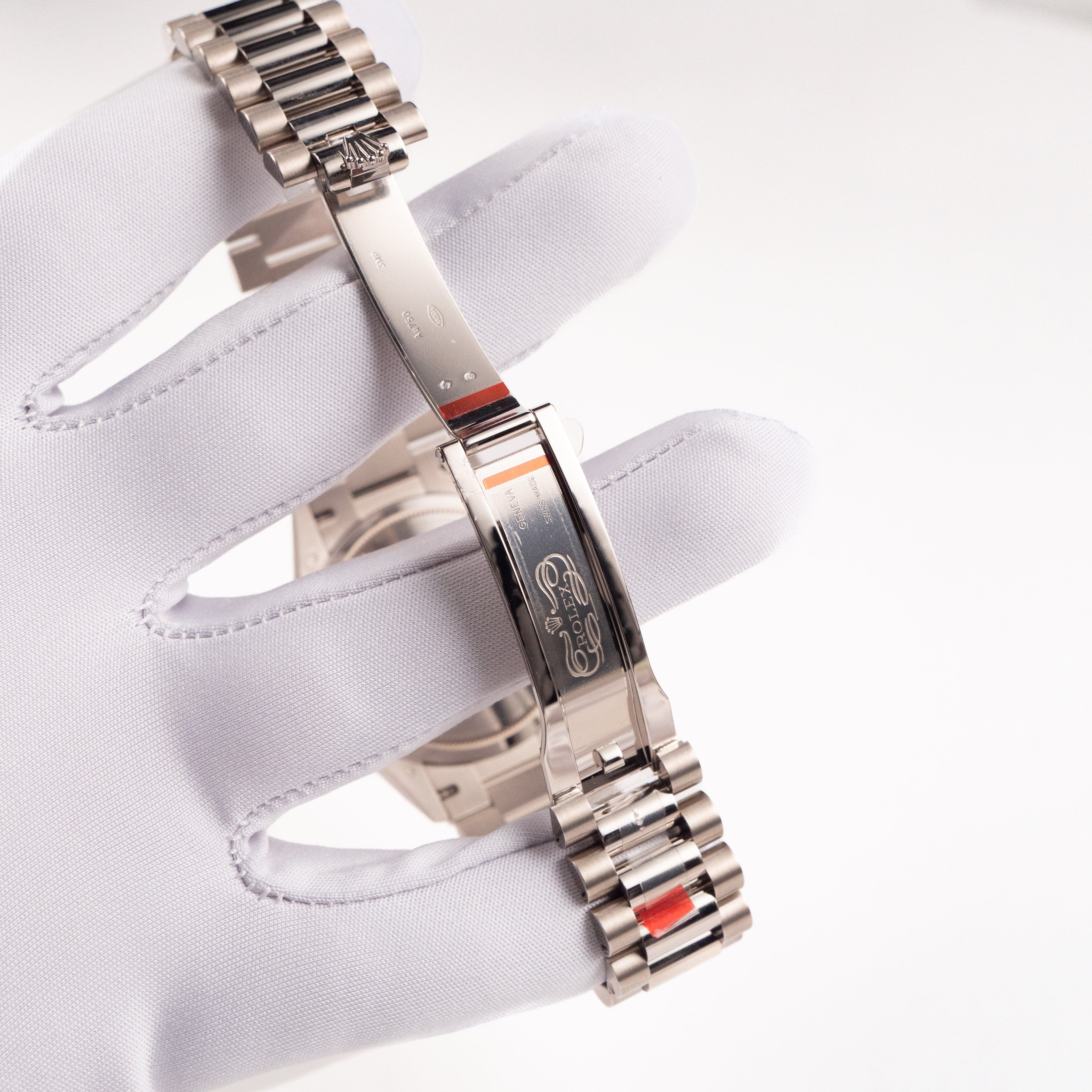 Rolex Day-Date 36 128239 White Gold Pink Opal Diamond Roman Numerals Dial (2025) - Image 13