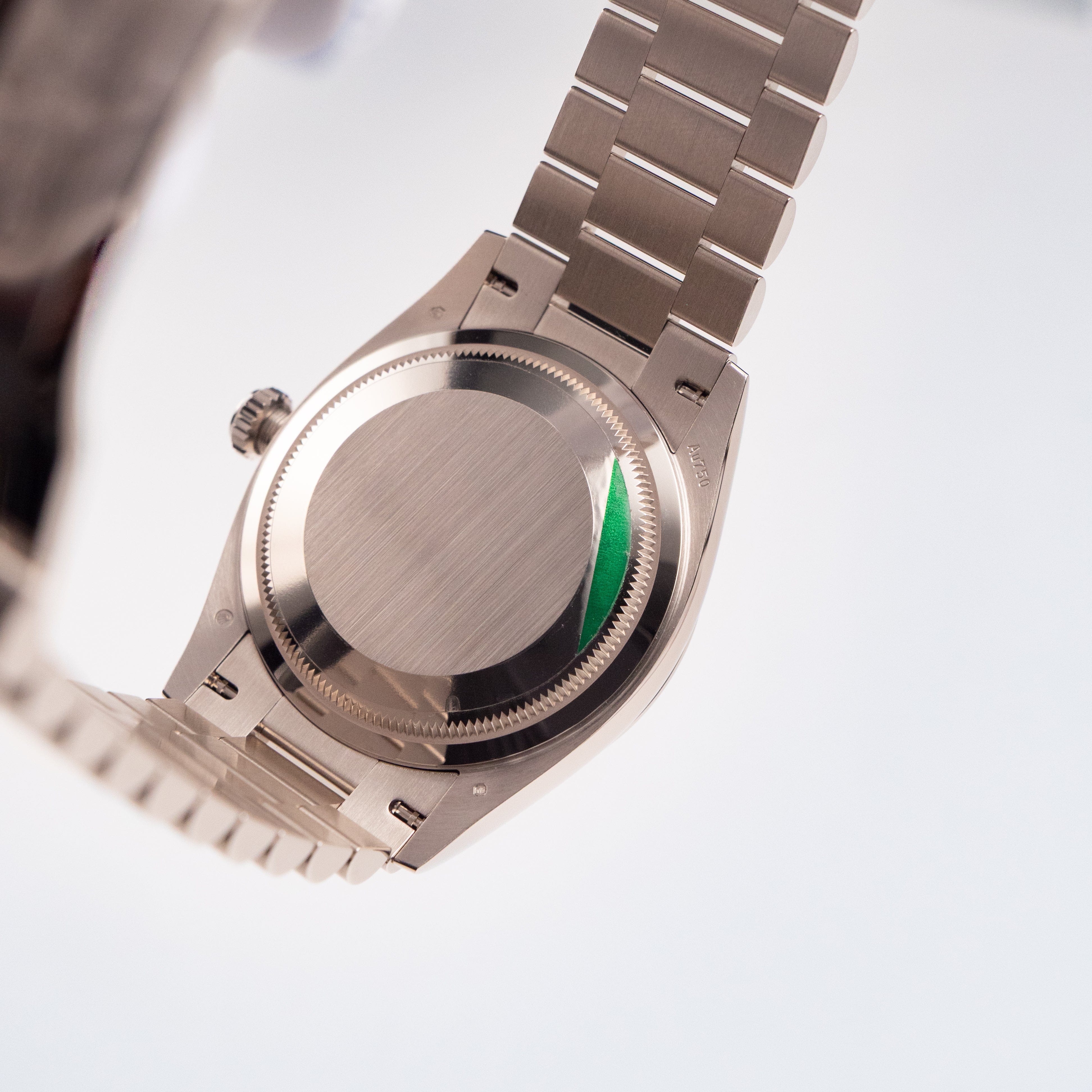 Rolex Day-Date 36 128239 White Gold Pink Opal Diamond Roman Numerals Dial (2025) - Image 15