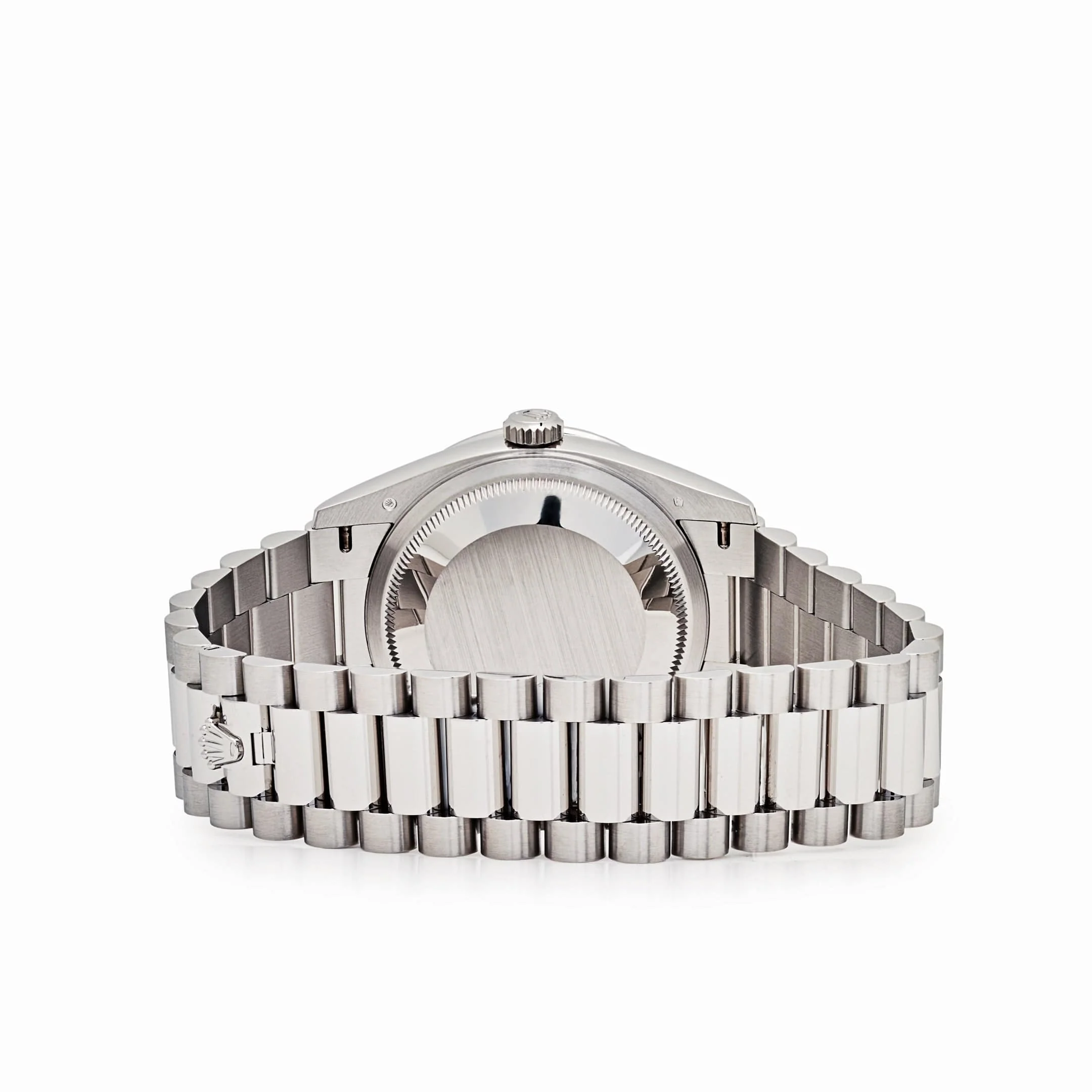 Rolex Day-Date 36 128396TBR Platinum Pink Opal Diamond Roman Numerals Dial Diamond Bezel - Image 7