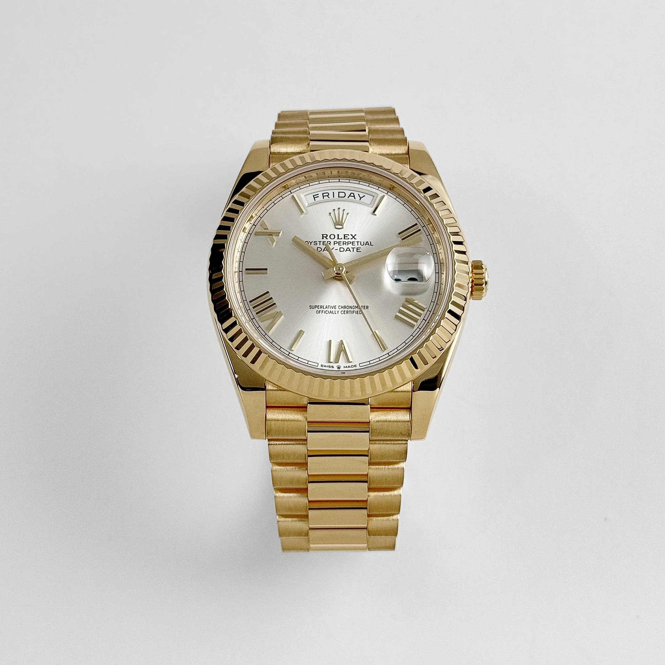Rolex Day-Date 40 228238 Yellow Gold Silver Roman Numerals Dial (2021) - Image 2