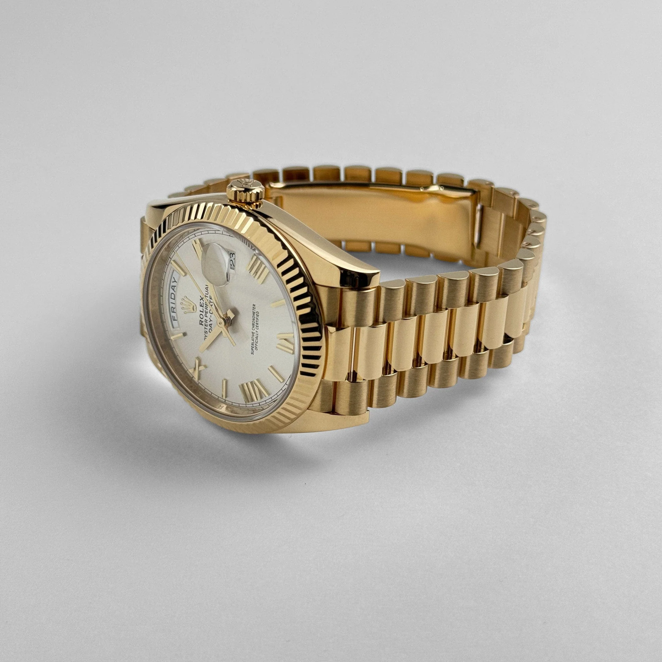 Rolex Day-Date 40 228238 Yellow Gold Silver Roman Numerals Dial (2021) - Image 5