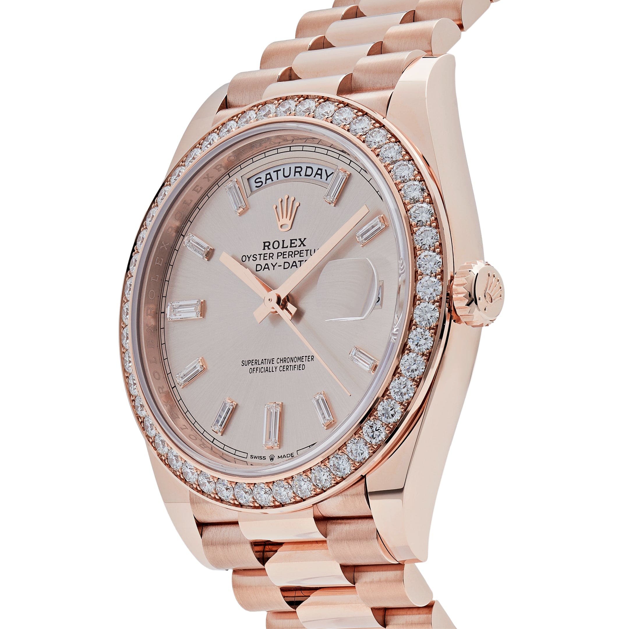 Rolex Day-Date 40 228345RBR Rose Gold Diamond Bezel Sundust Diamond Dial - Image 3