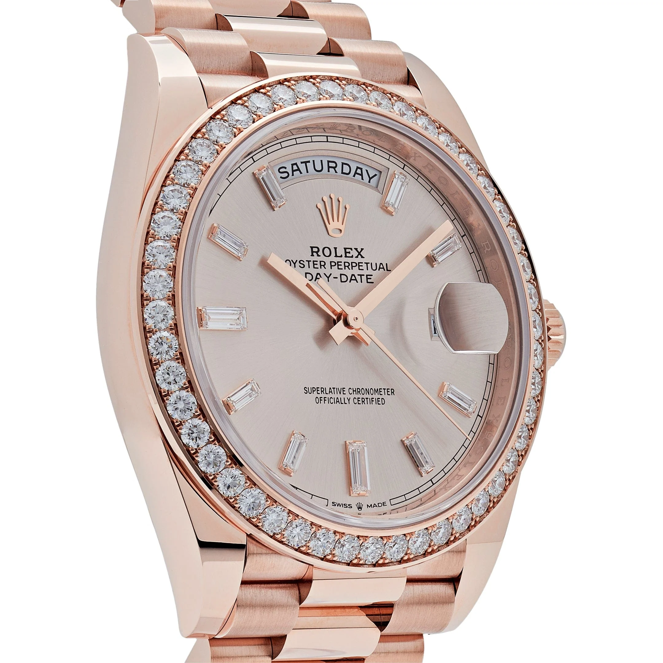 Rolex Day-Date 40 228345RBR Rose Gold Diamond Bezel Sundust Diamond Dial - Image 5