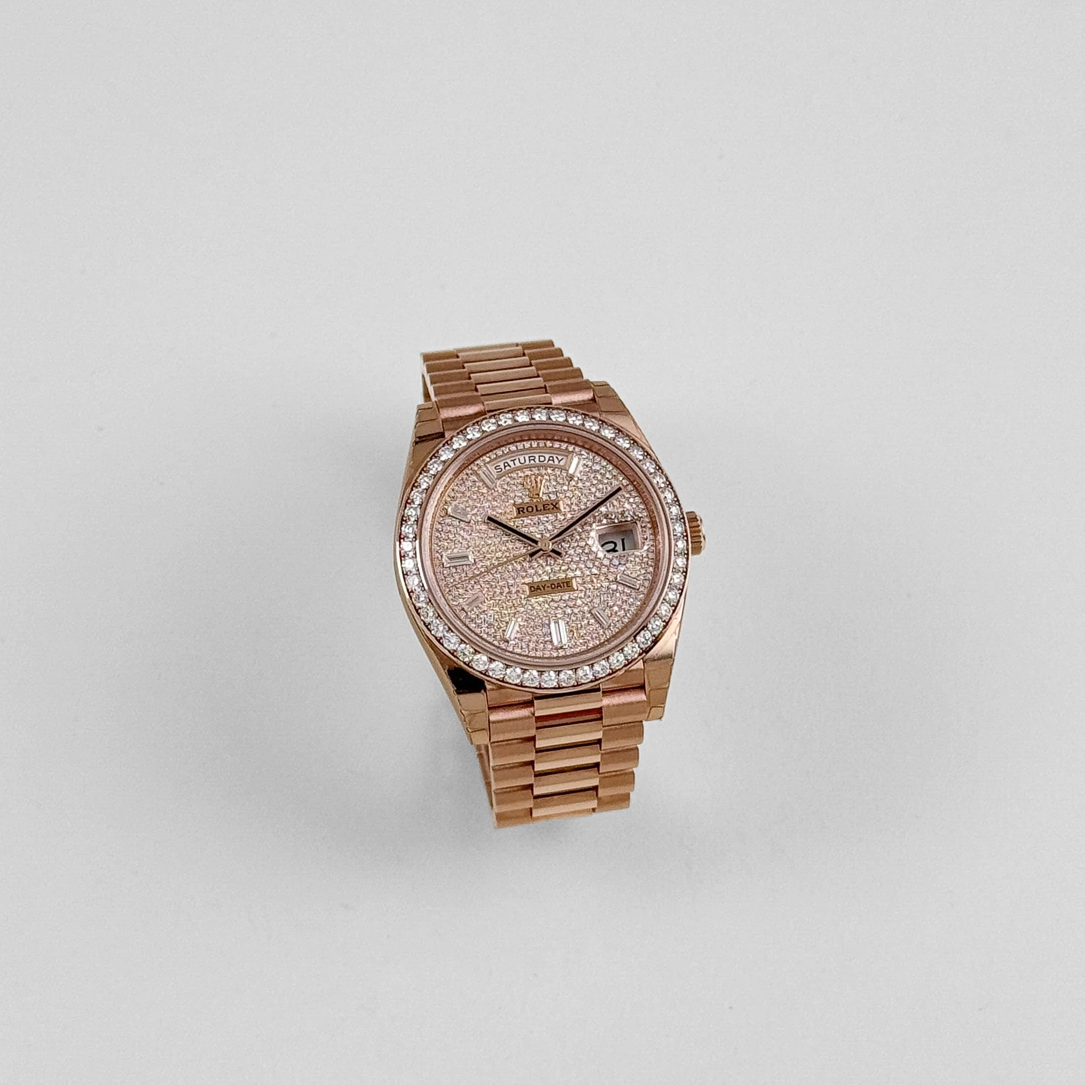 Rolex Day-Date 40 228345RBR Rose Gold Diamond Dial Diamond Bezel (2021) - Image 4