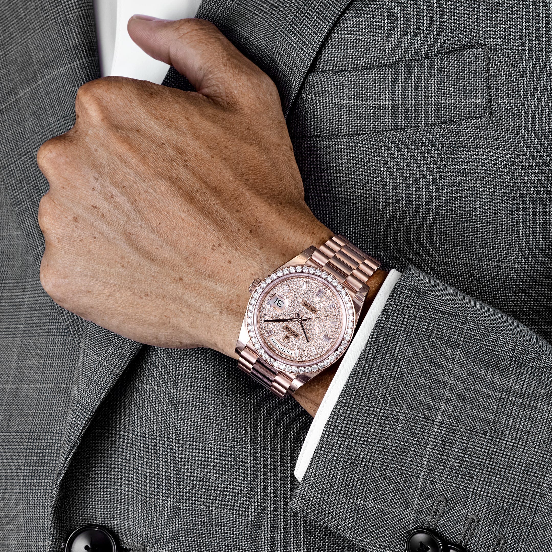 Rolex Day-Date 40 228345RBR Rose Gold Diamond Dial Diamond Bezel (2024) - Image 3