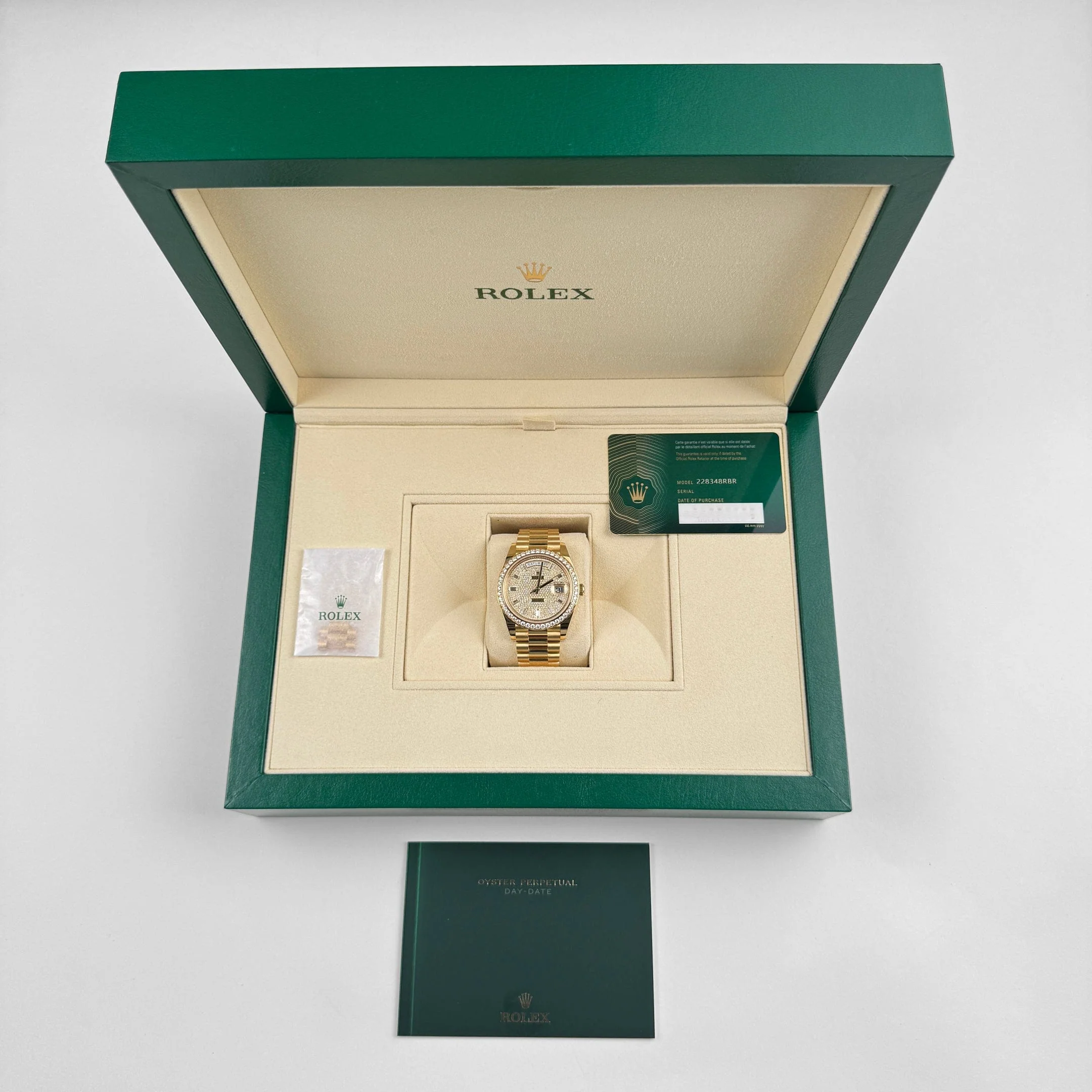 Rolex Day-Date 40 228348RBR Yellow Gold Diamond Dial Diamond Bezel (2022) - Image 13