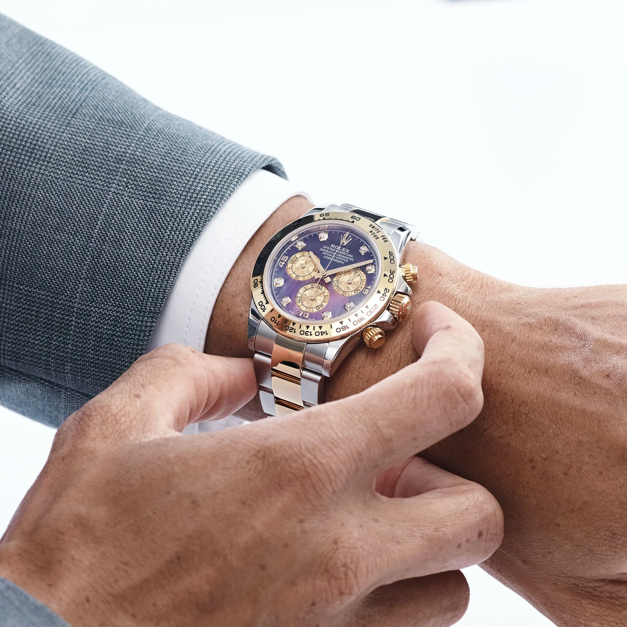 Rolex Daytona 116503 Yellow Gold Stainless Steel Black Mother of Pearl Diamond Dial - Image 2