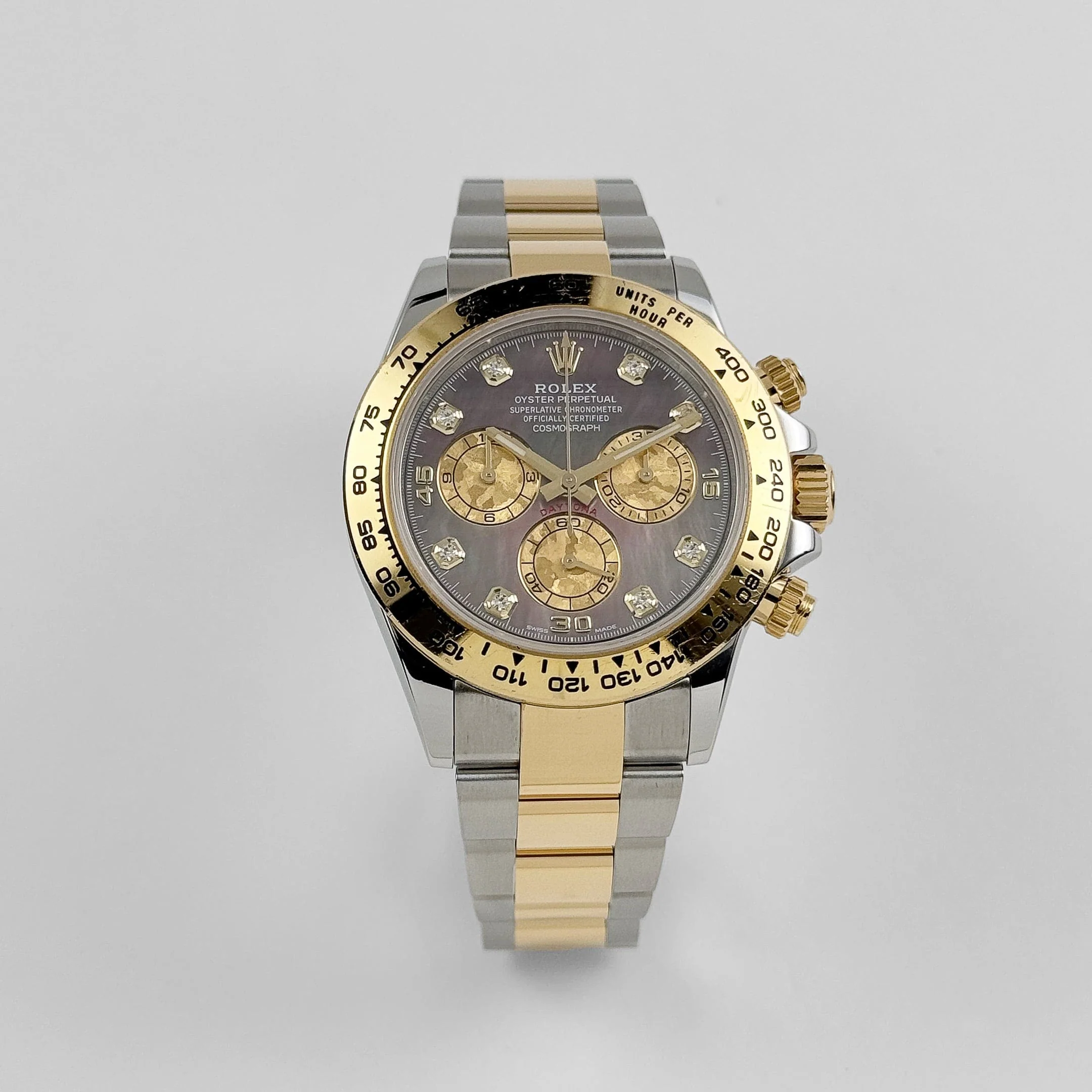 Rolex Daytona 116503 Yellow Gold Stainless Steel Black Mother of Pearl Diamond Dial - Image 4