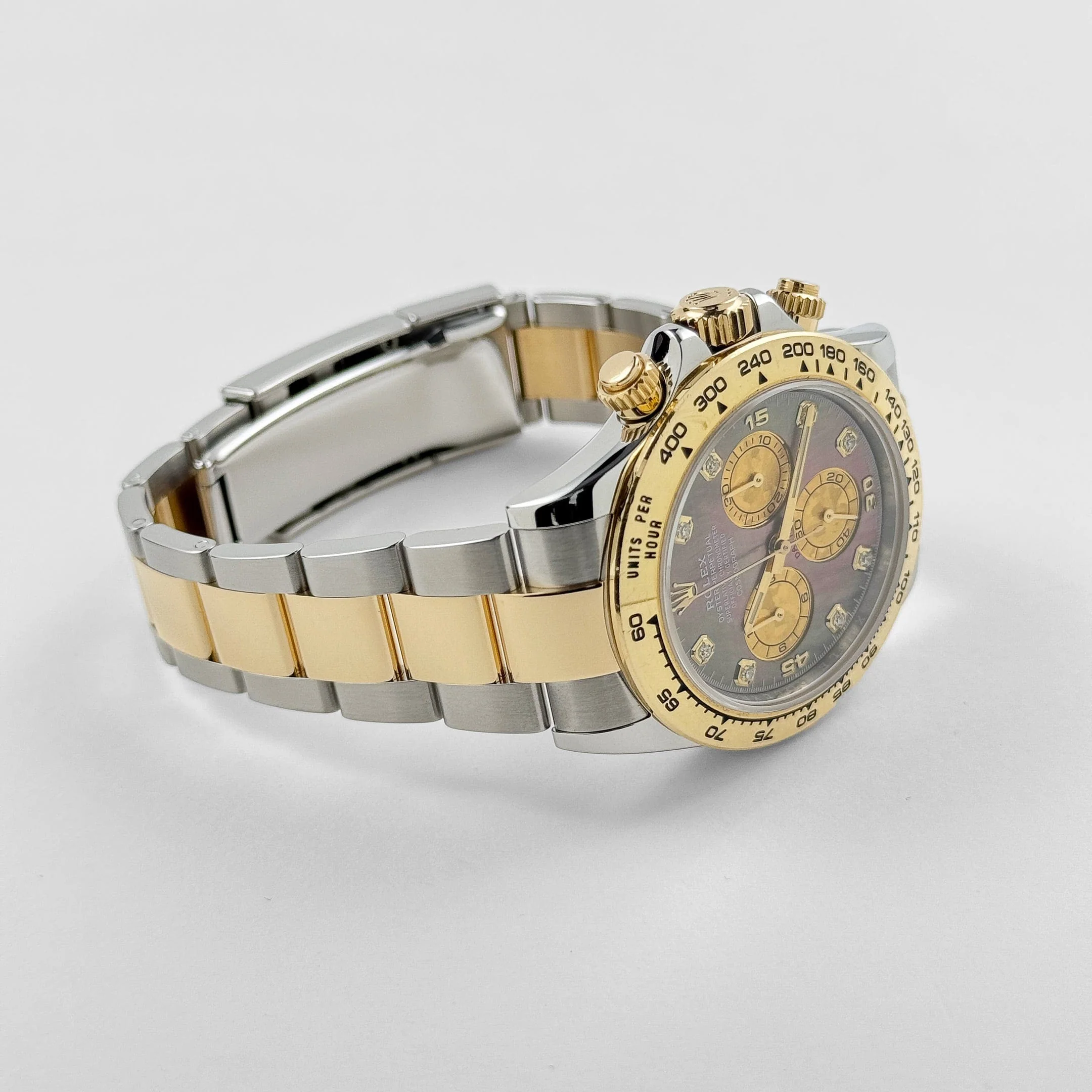 Rolex Daytona 116503 Yellow Gold Stainless Steel Black Mother of Pearl Diamond Dial - Image 6