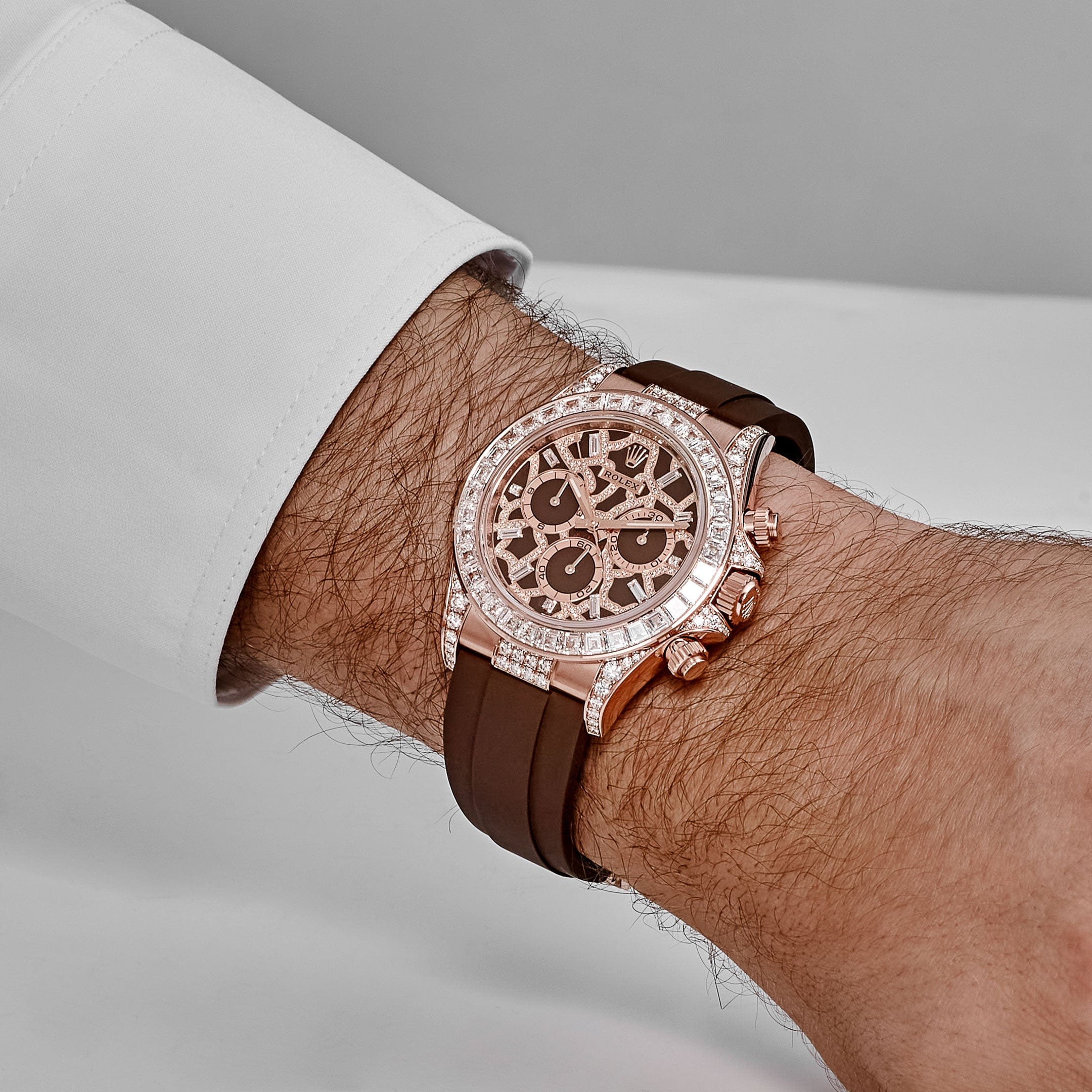 Rolex Daytona 'Giraffe' 126555TBR Rose Gold Chestnut Brown Diamond Dial Diamond Bezel - Image 2