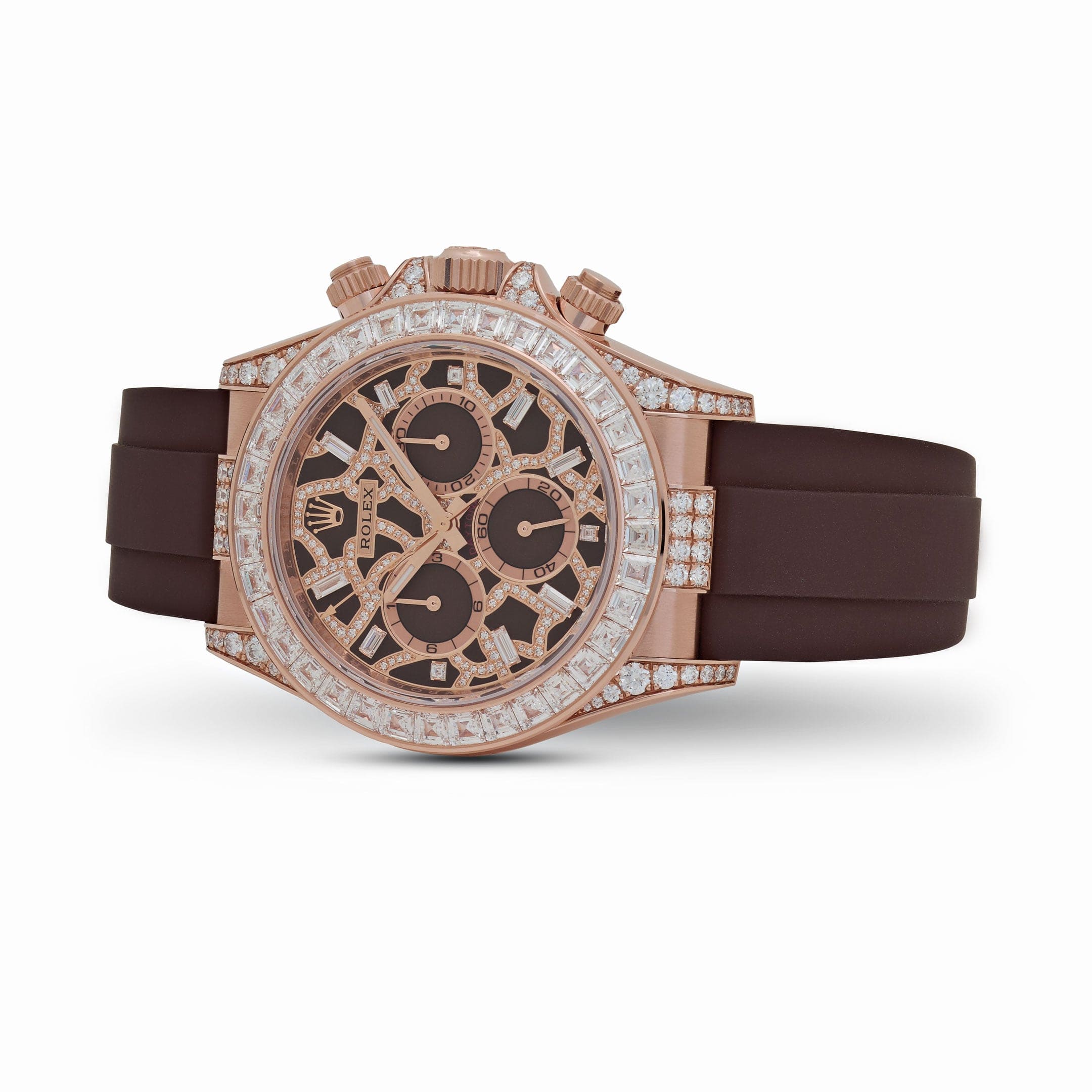 Rolex Daytona 'Giraffe' 126555TBR Rose Gold Chestnut Brown Diamond Dial Diamond Bezel - Image 4