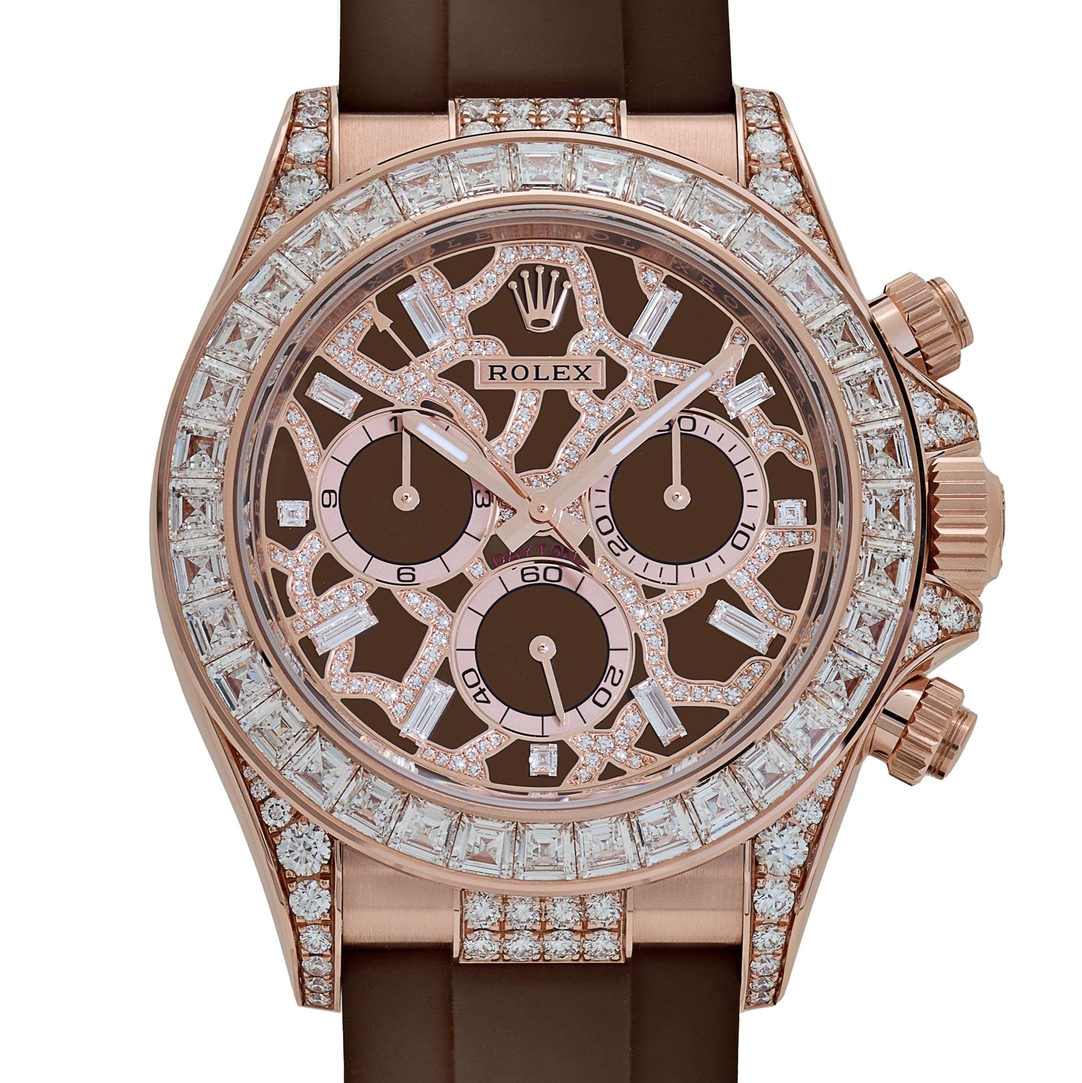 Rolex Daytona 'Giraffe' 126555TBR Rose Gold Chestnut Brown Diamond Dial Diamond Bezel - Image 5